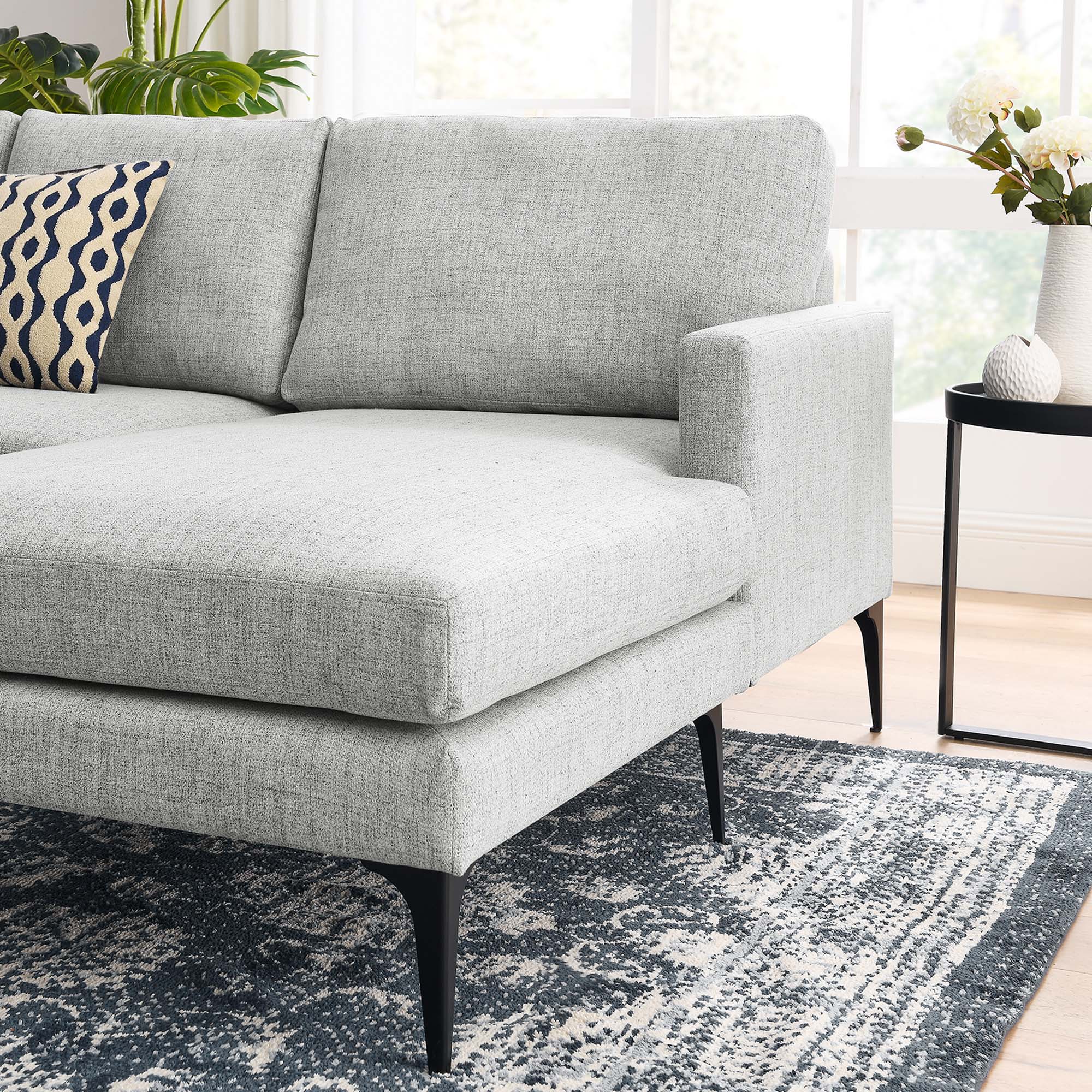 Evermore Right-Facing Upholstered Fabric Sectional Sofa