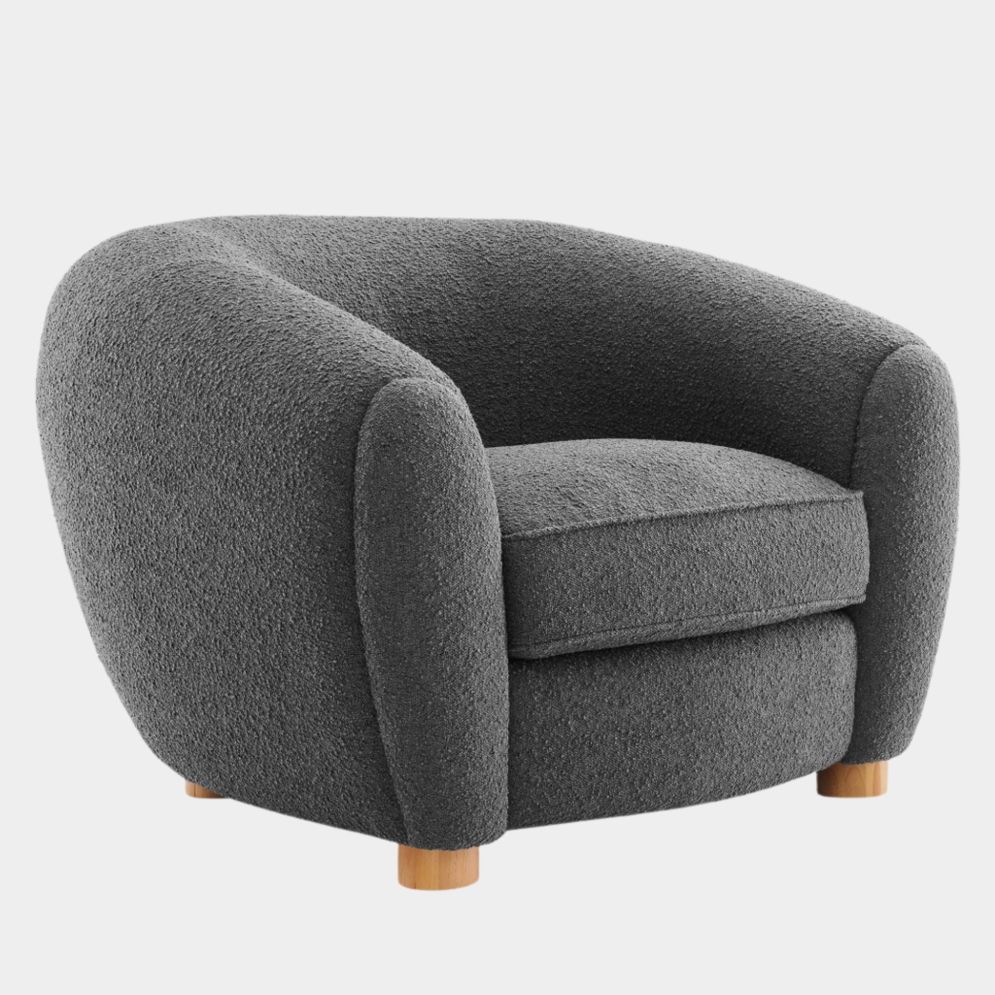 Abundant Boucle Upholstered Fabric Armchair