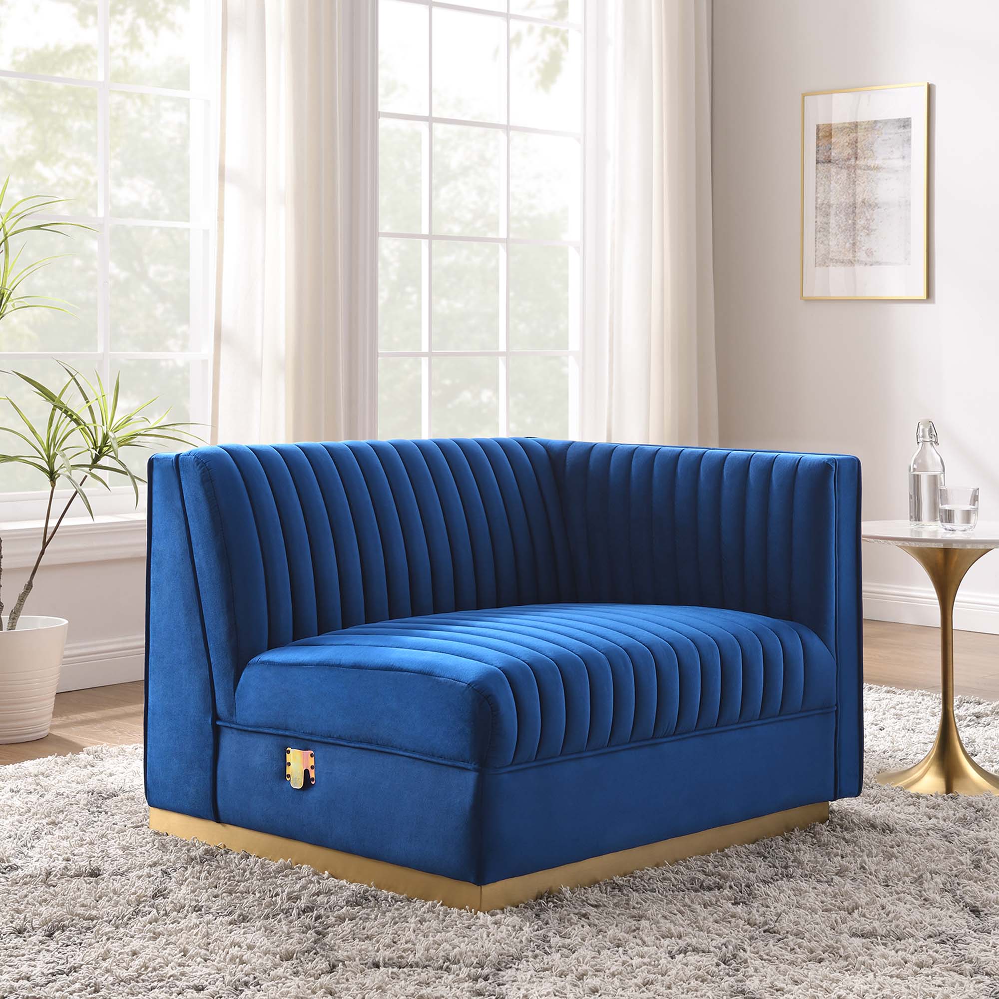 Chaise sans accoudoirs rembourrée en duvet Commix