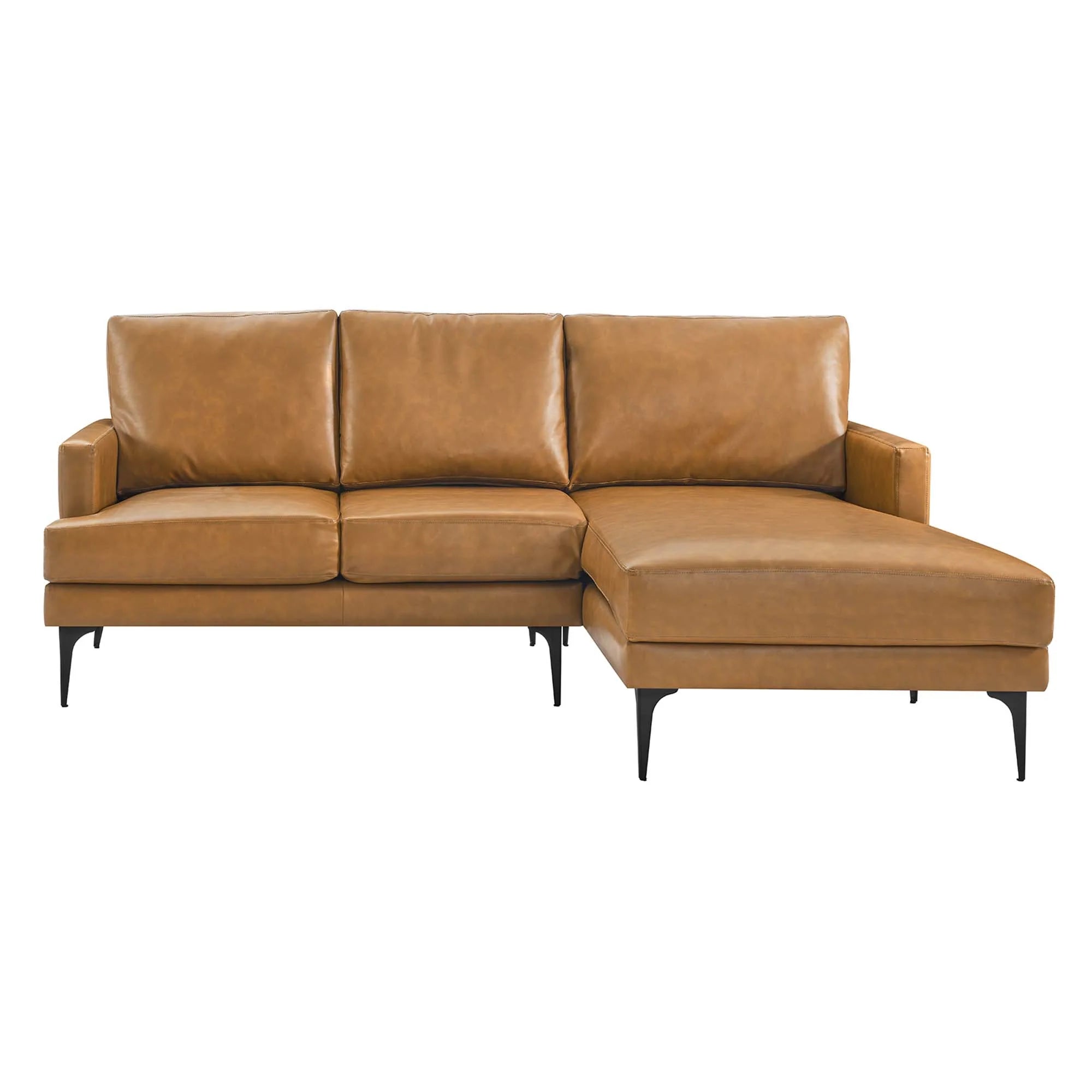 Evermore Right-Facing Vegan Leather Sectional Sofa