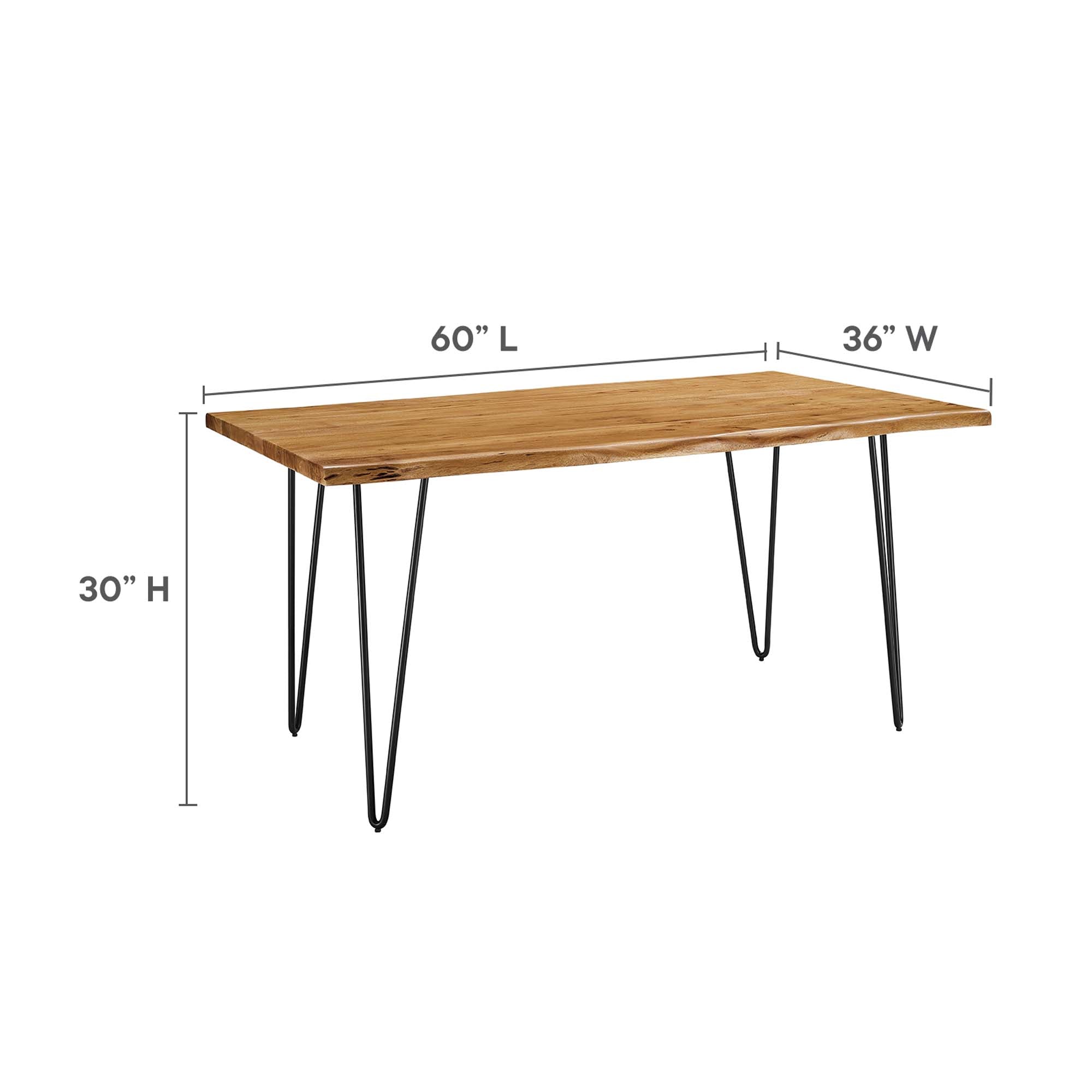 Ardor 74" Live Edge Acacia Wood Acacia Wood Dining Table