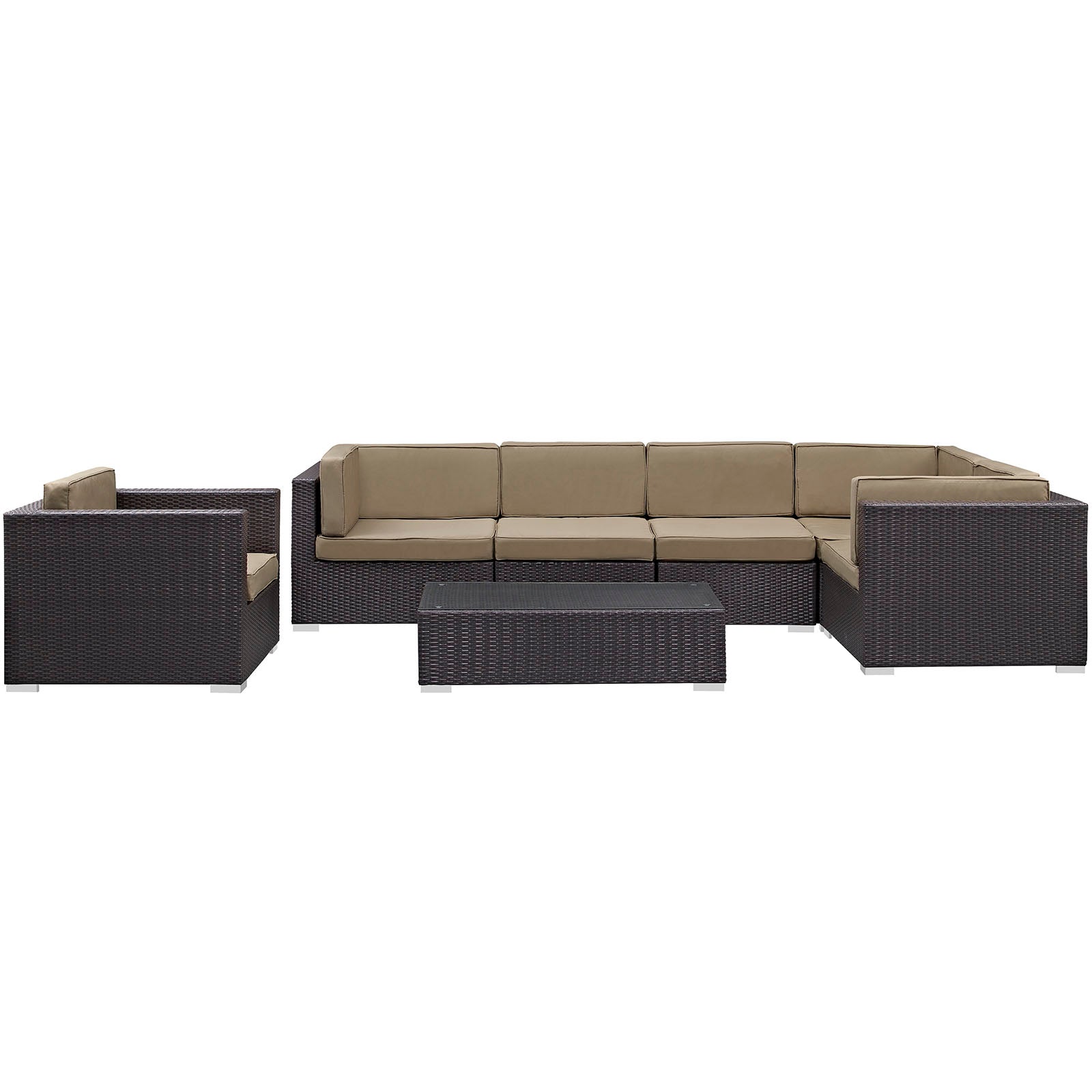 Corona 7 Piece Outdoor Patio Sectional Set