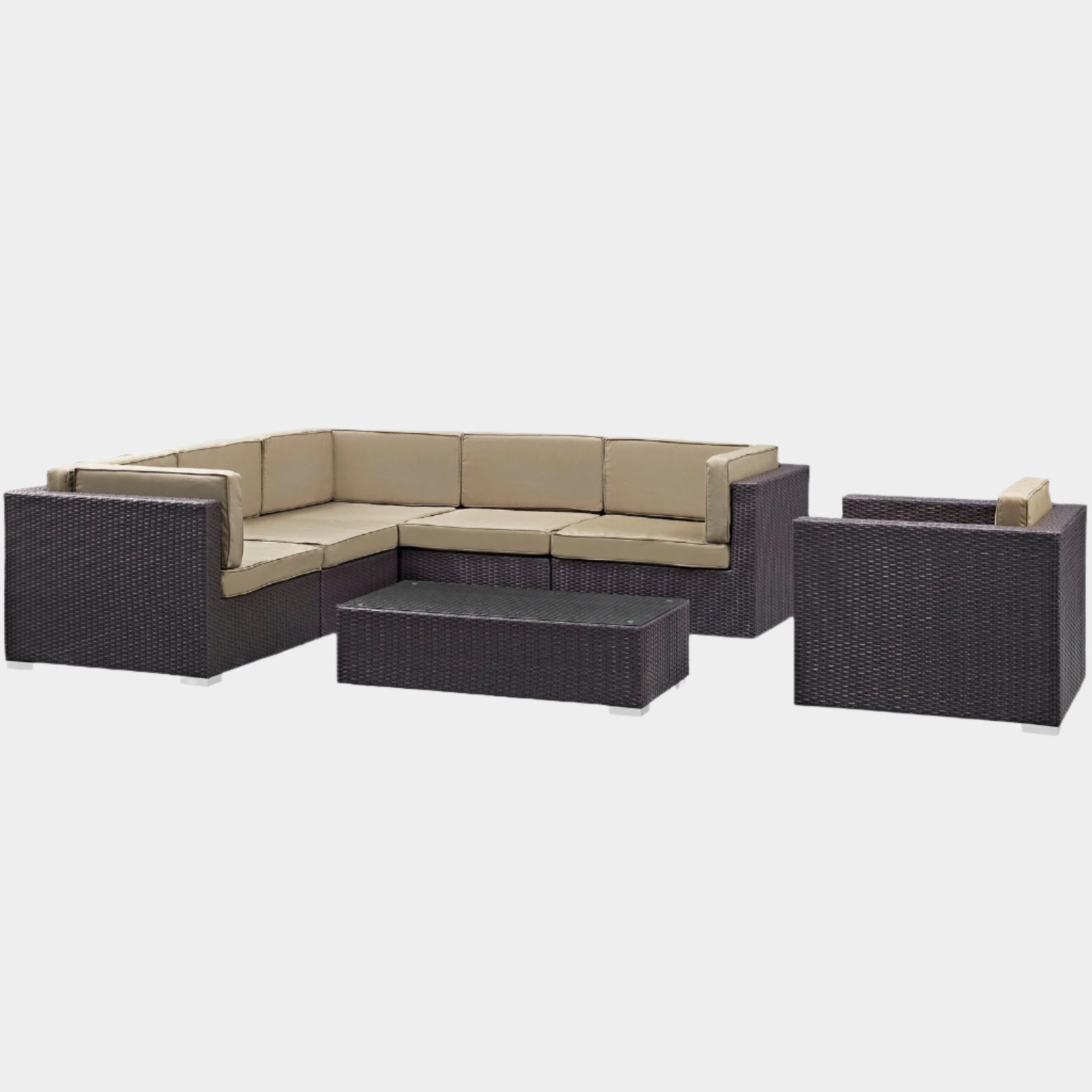 Corona 7 Piece Outdoor Patio Sectional Set