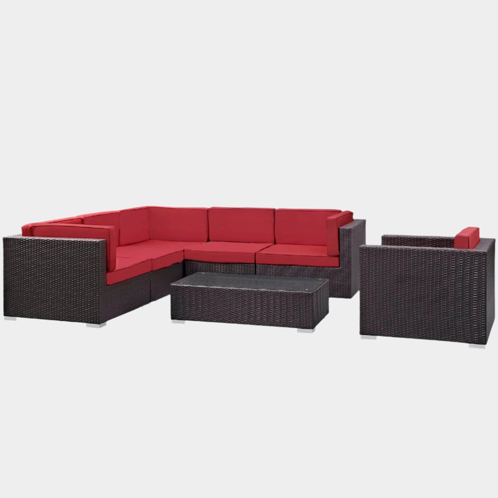 Corona 7 Piece Outdoor Patio Sectional Set