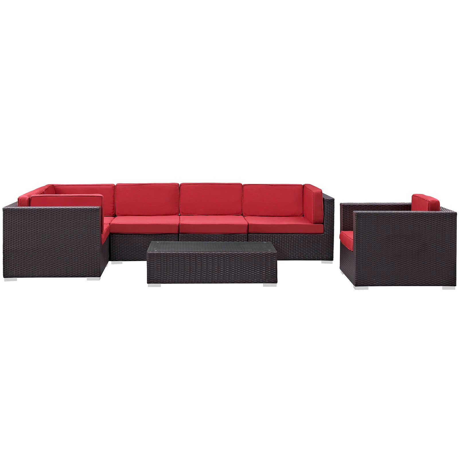 Corona 7 Piece Outdoor Patio Sectional Set