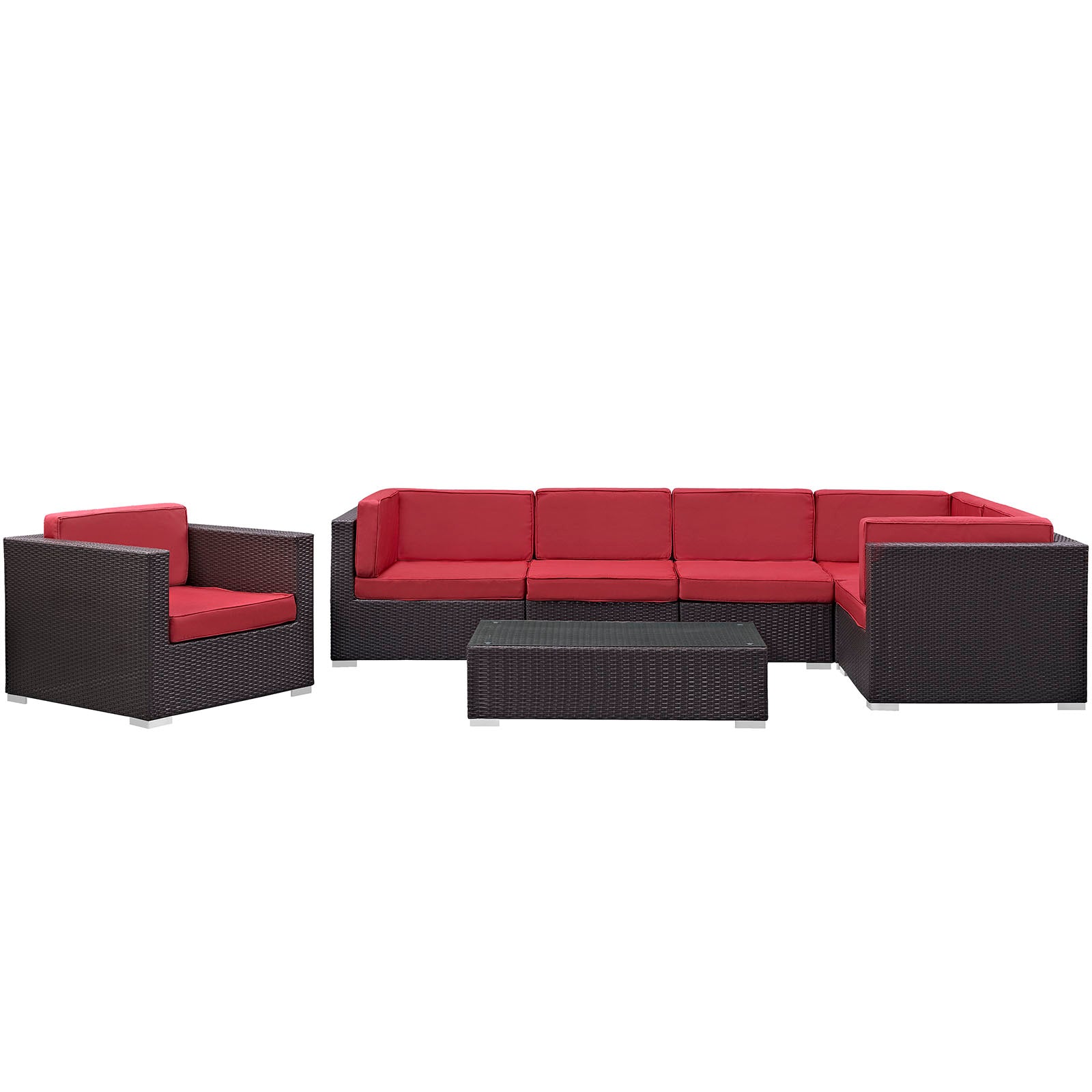 Corona 7 Piece Outdoor Patio Sectional Set