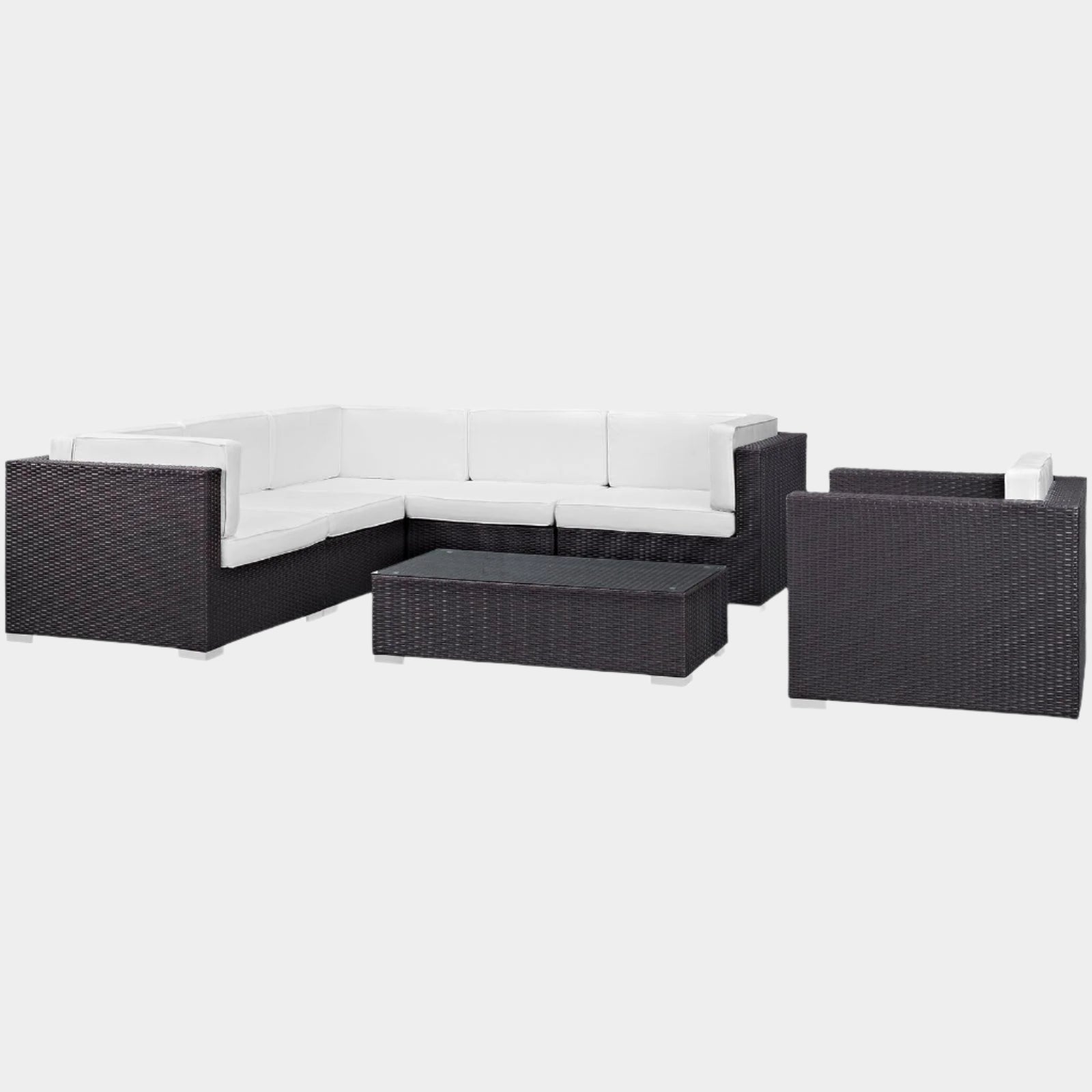 Corona 7 Piece Outdoor Patio Sectional Set