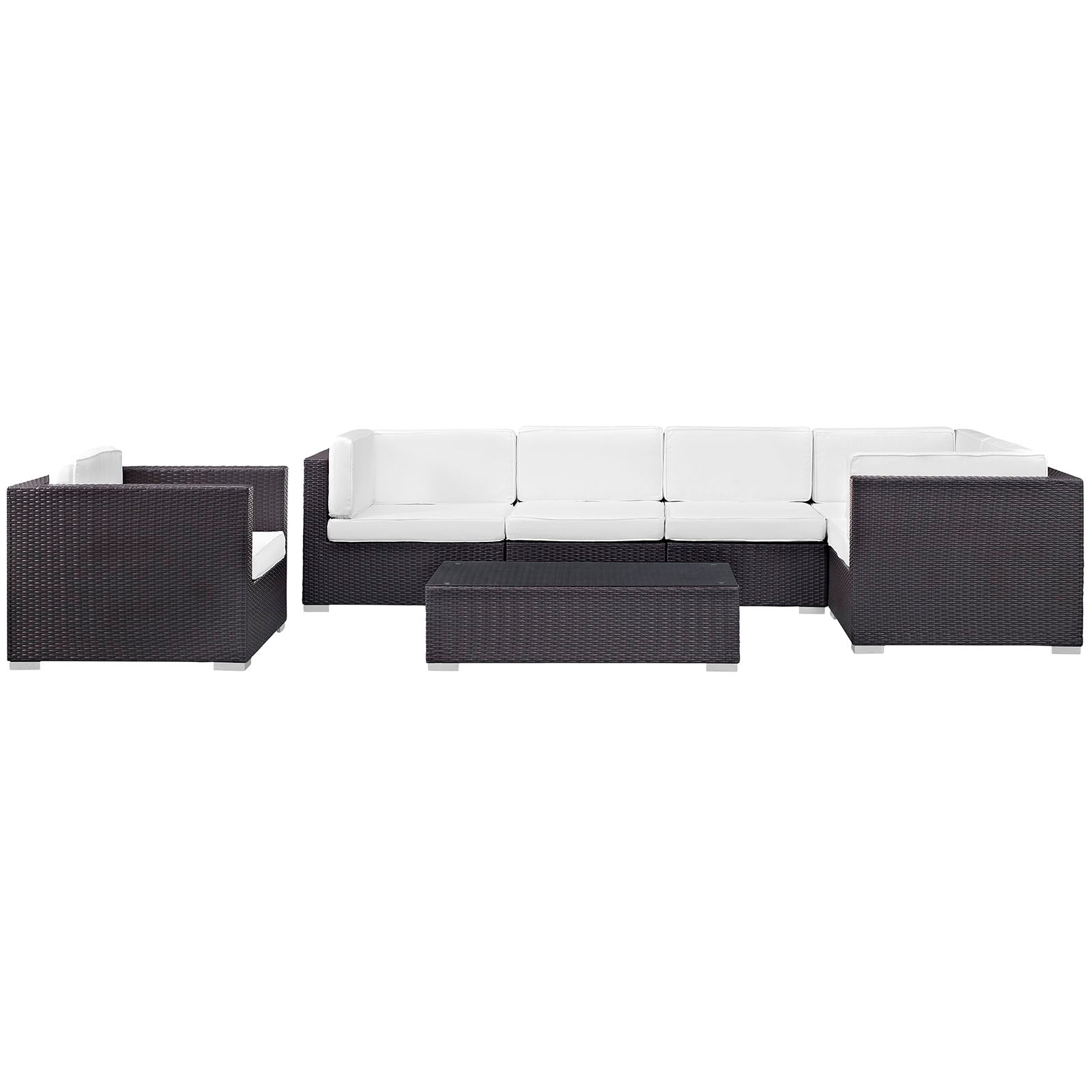 Corona 7 Piece Outdoor Patio Sectional Set