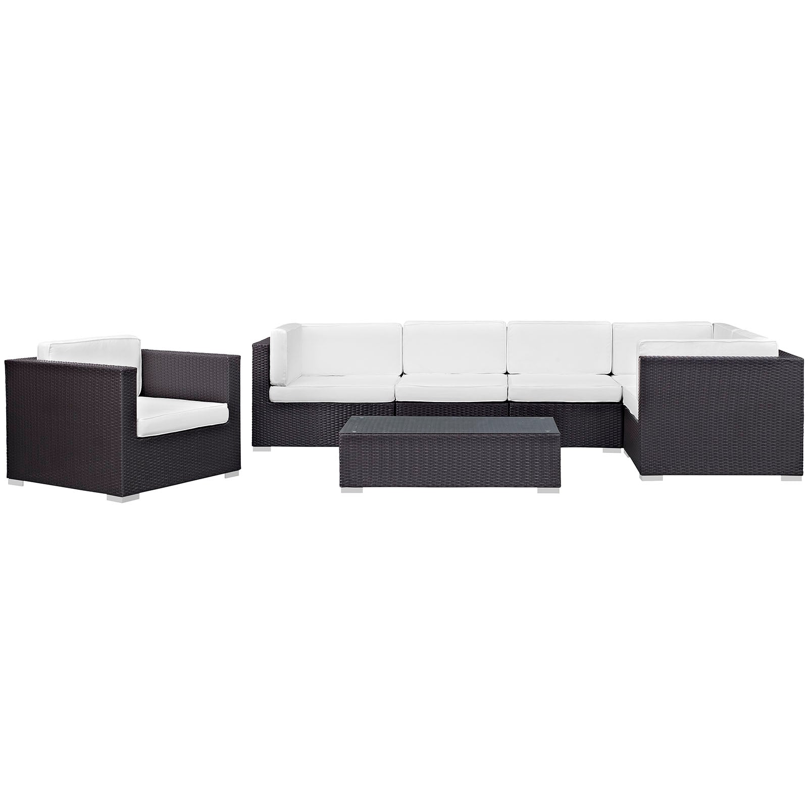 Corona 7 Piece Outdoor Patio Sectional Set