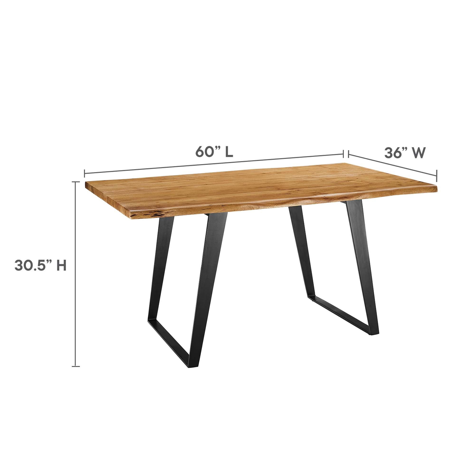 Viggo 60" Live Edge Acacia Wood Acacia Wood Dining Table