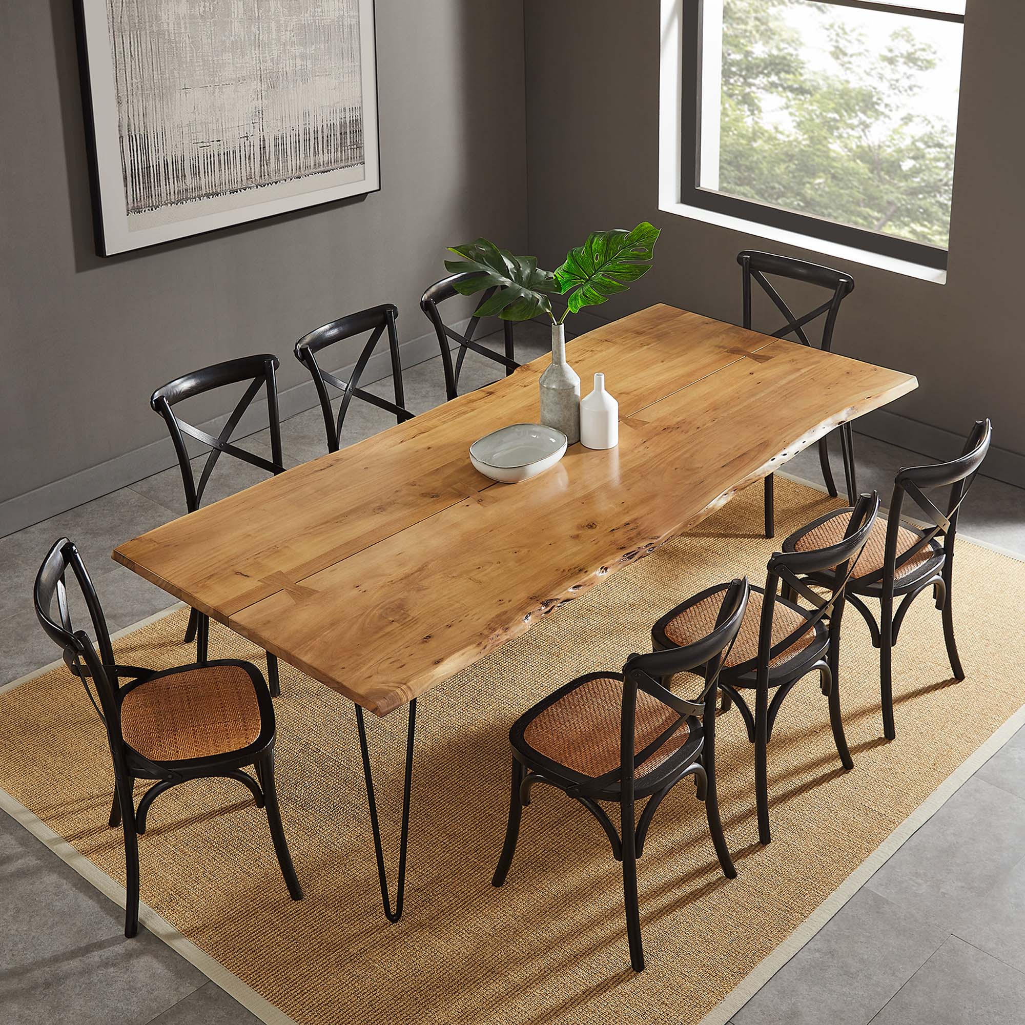 Ardor 96" Live Edge Acacia Wood Acacia Wood Dining Table