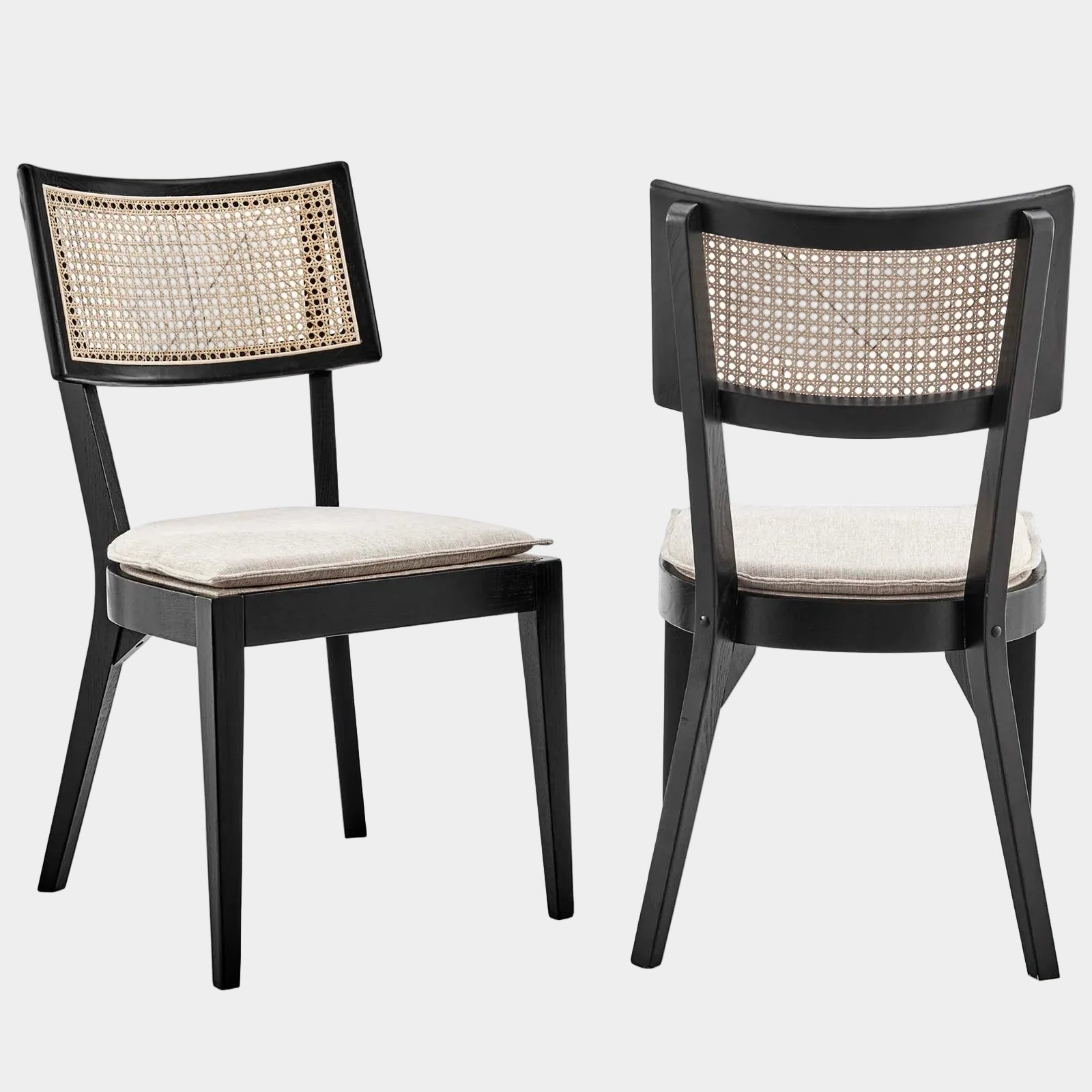 Caledonia Fabric Upholstered Wood Dining Chair Set of 2