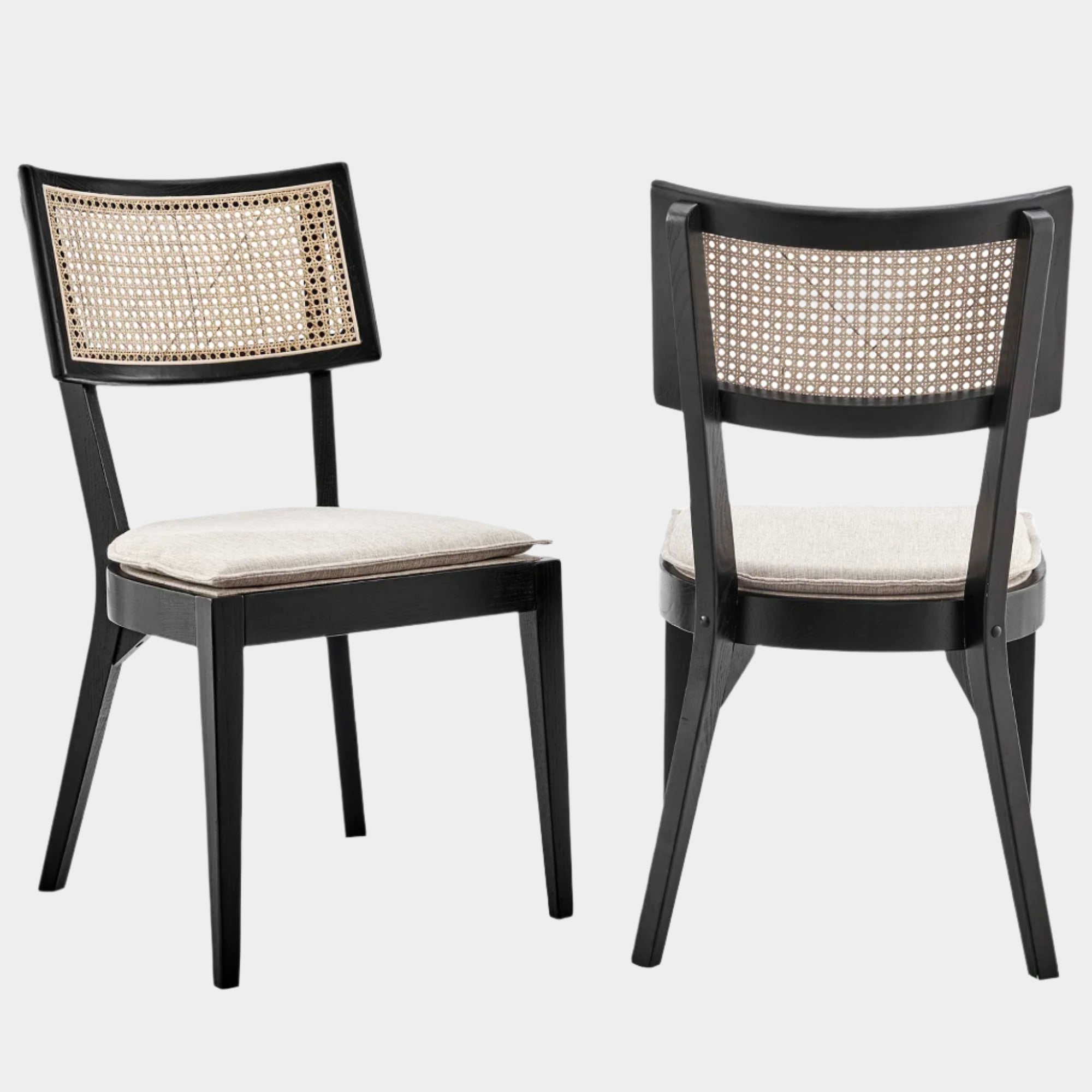 Caledonia Fabric Upholstered Wood Dining Chair Set of 2