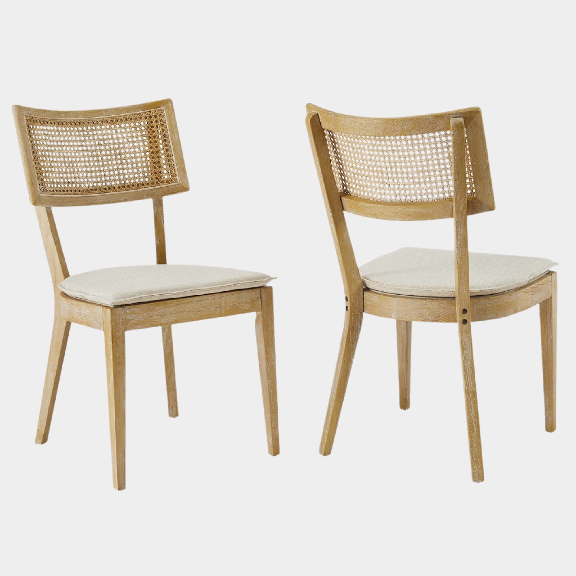 Caledonia Fabric Upholstered Wood Dining Chair Set of 2