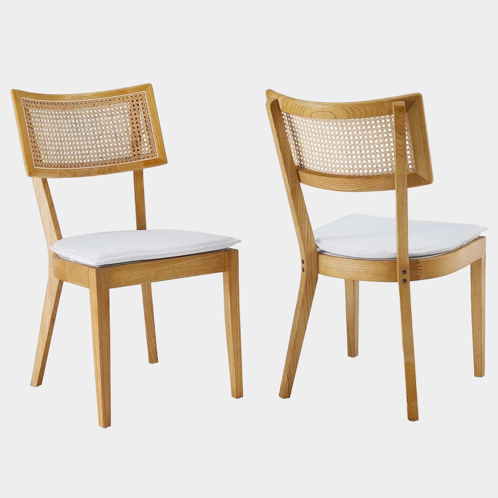 Caledonia Fabric Upholstered Wood Dining Chair Set of 2