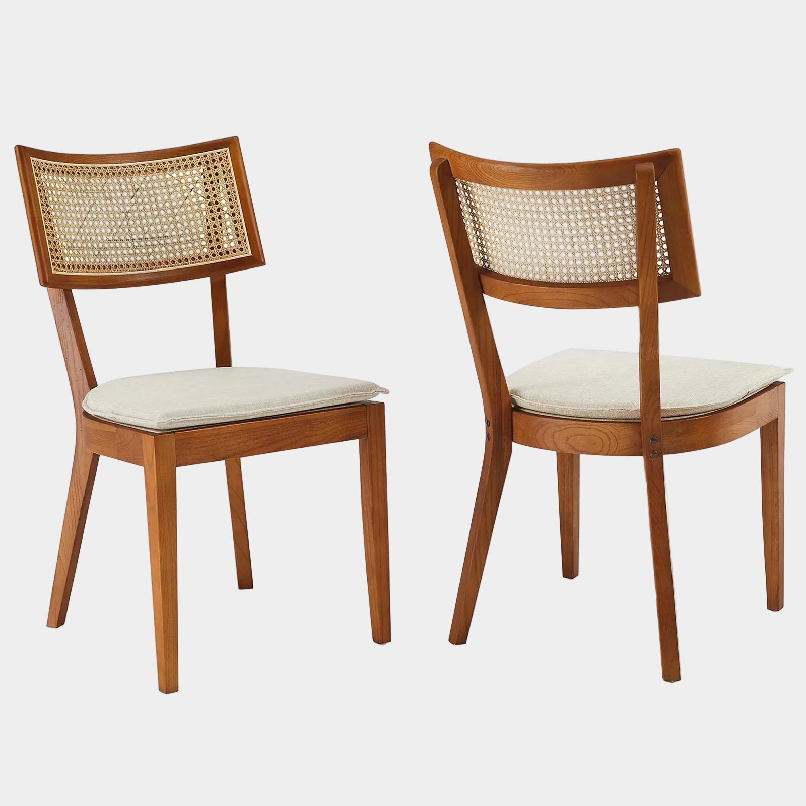 Caledonia Fabric Upholstered Wood Dining Chair Set of 2