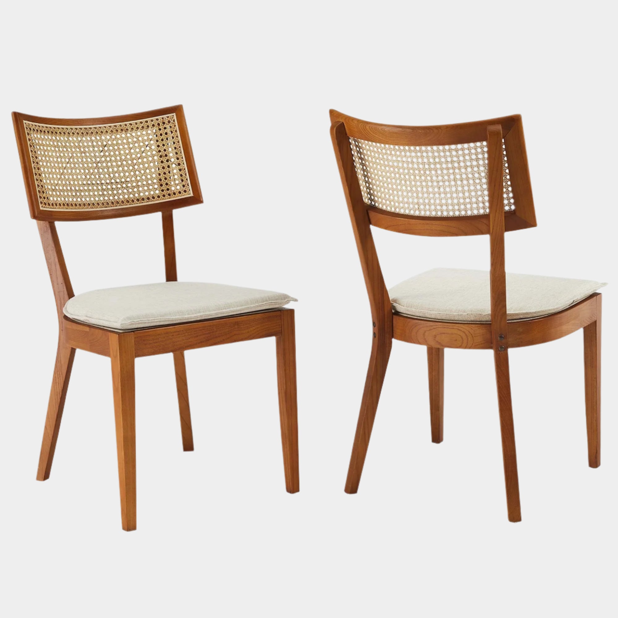 Caledonia Fabric Upholstered Wood Dining Chair Set of 2