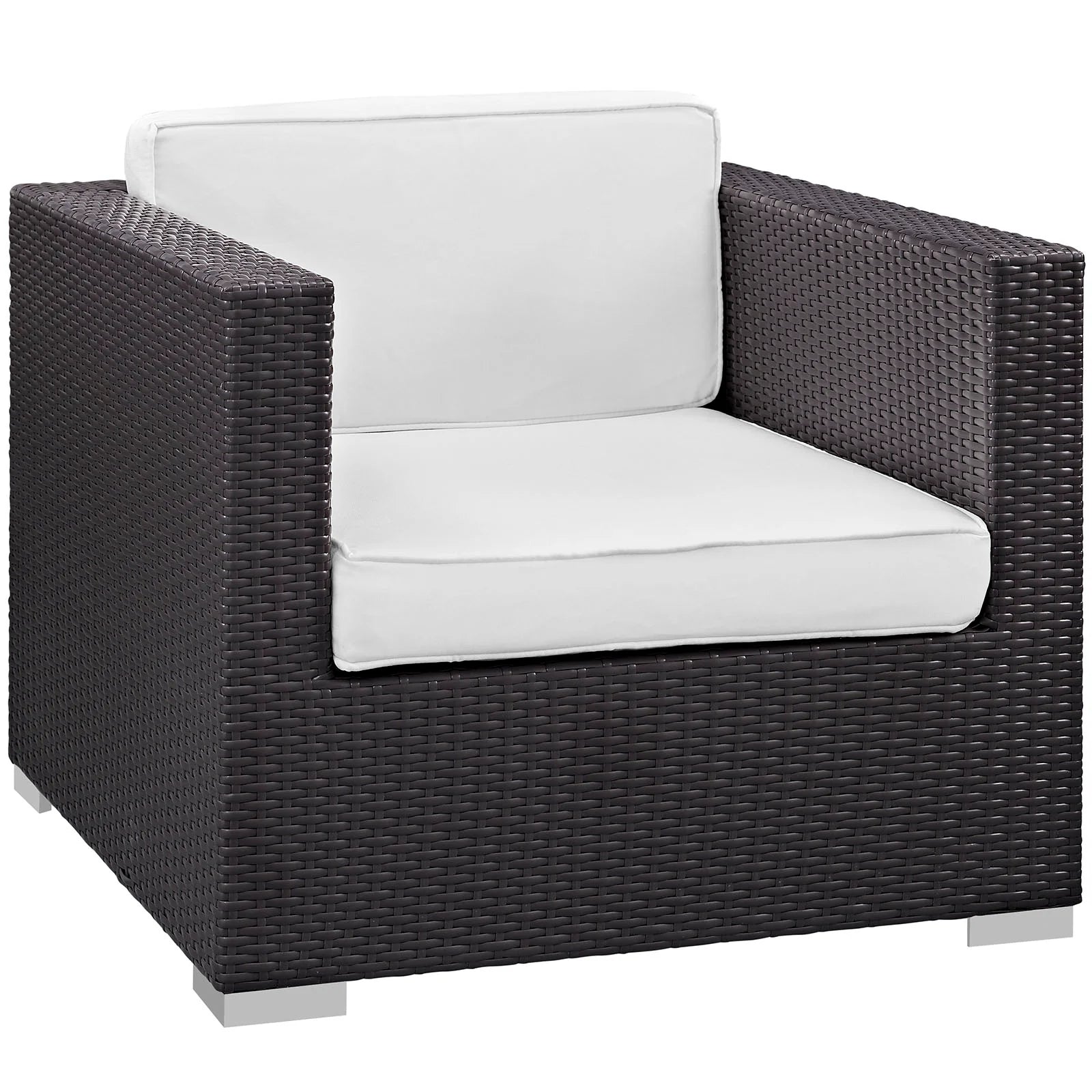 Venice 8 Piece Outdoor Patio Sofa Set in Espresso White