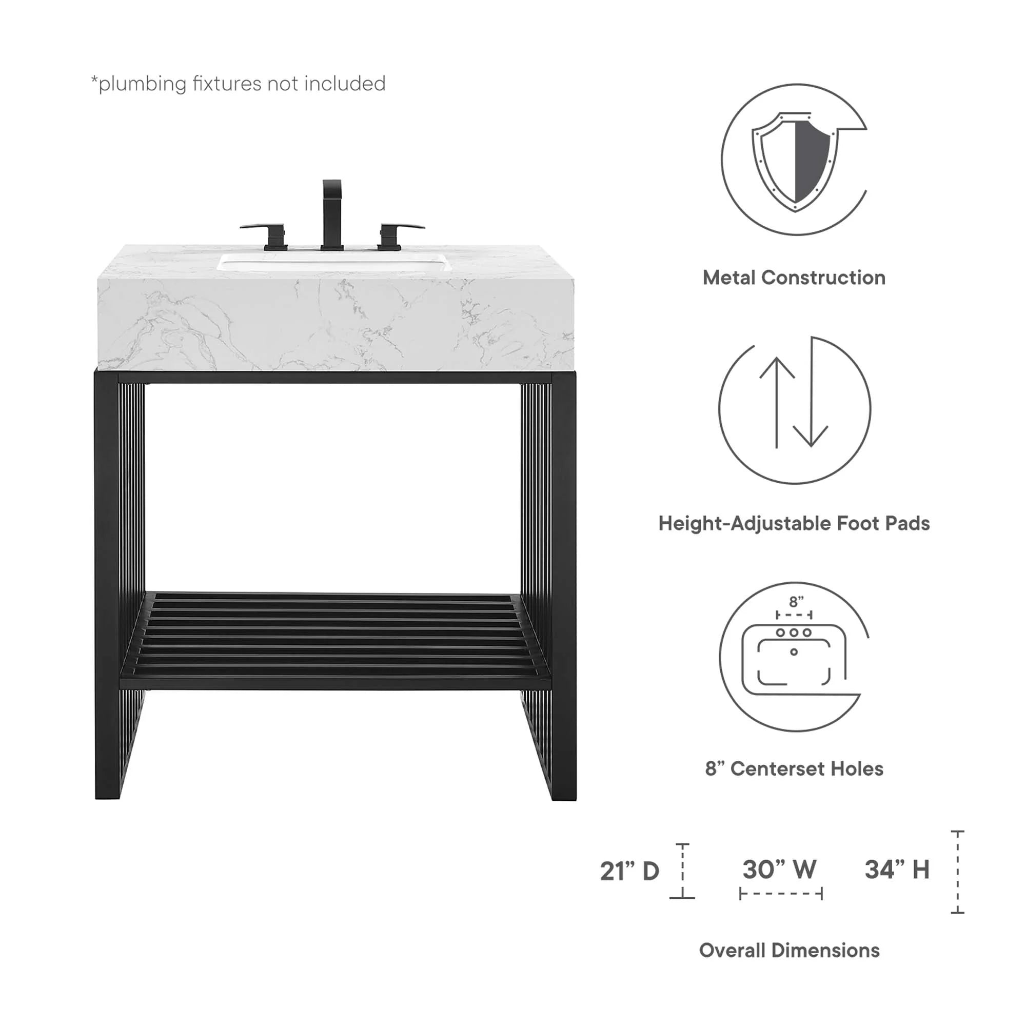 Gridiron Bathroom Vanity Basin Included