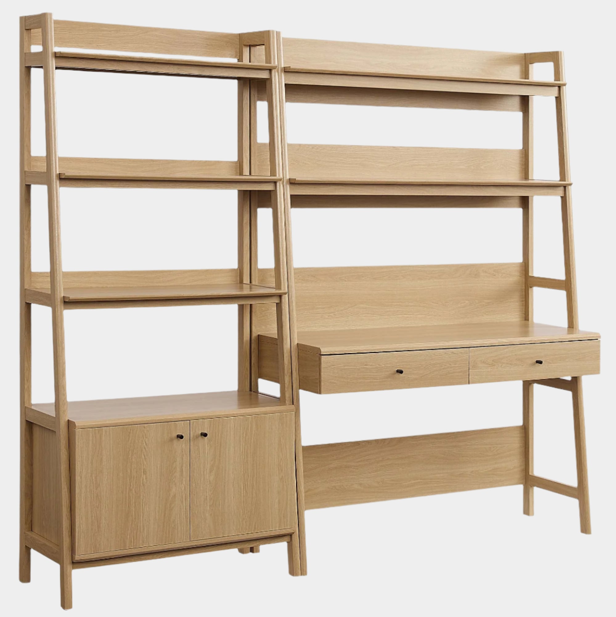 Bixby 2-Piece Wood Office Desk and Bookshelf