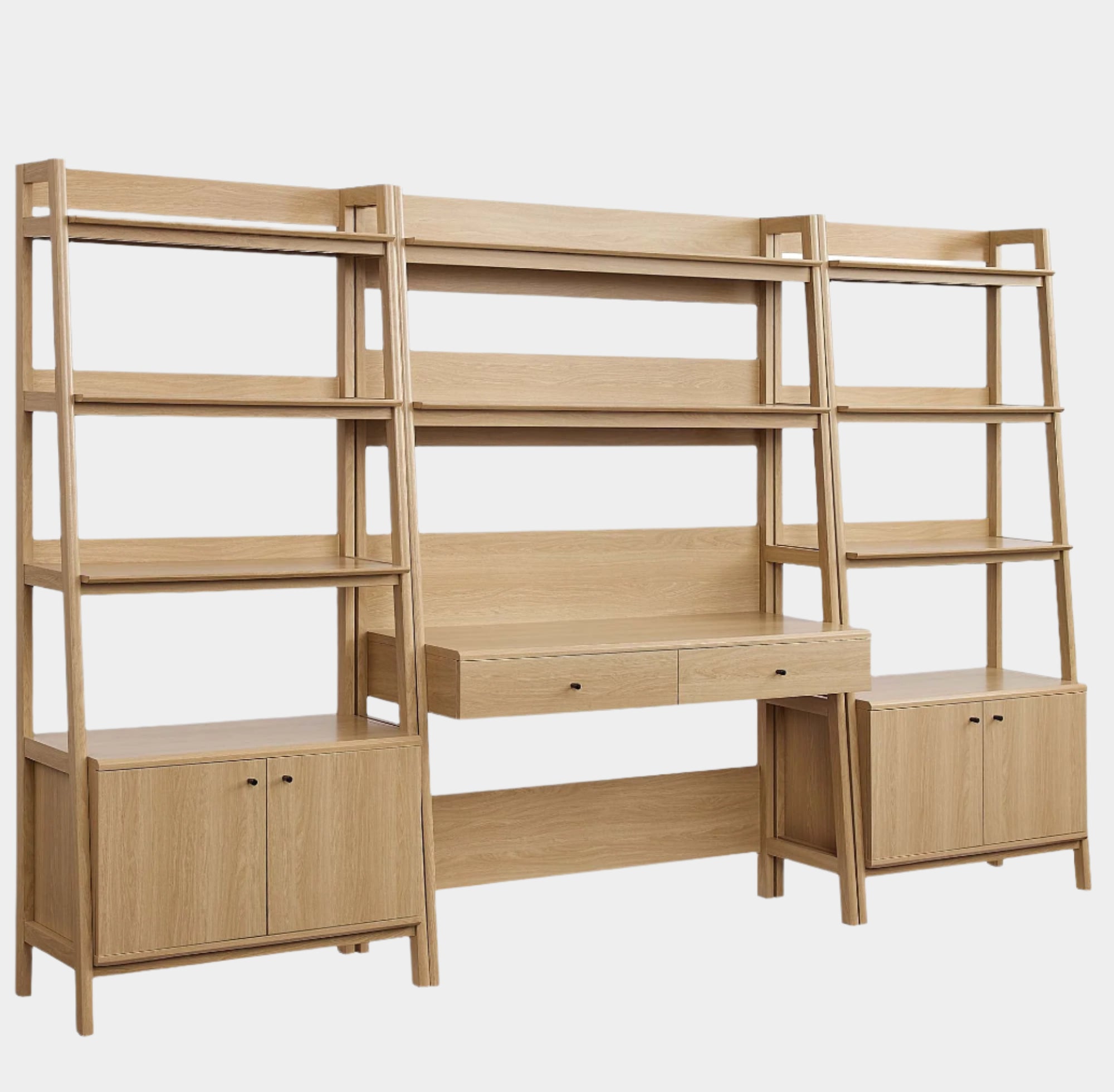 Bixby 3-Piece Wood Office Desk and Bookshelf