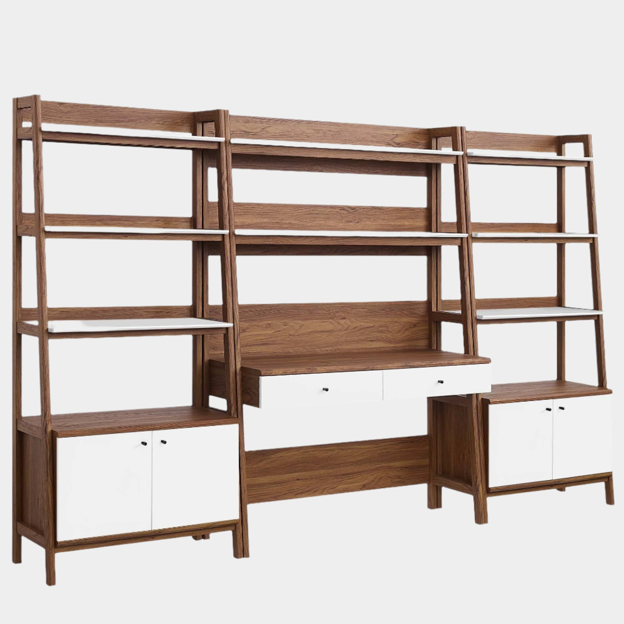 Bixby 3-Piece Wood Office Desk and Bookshelf