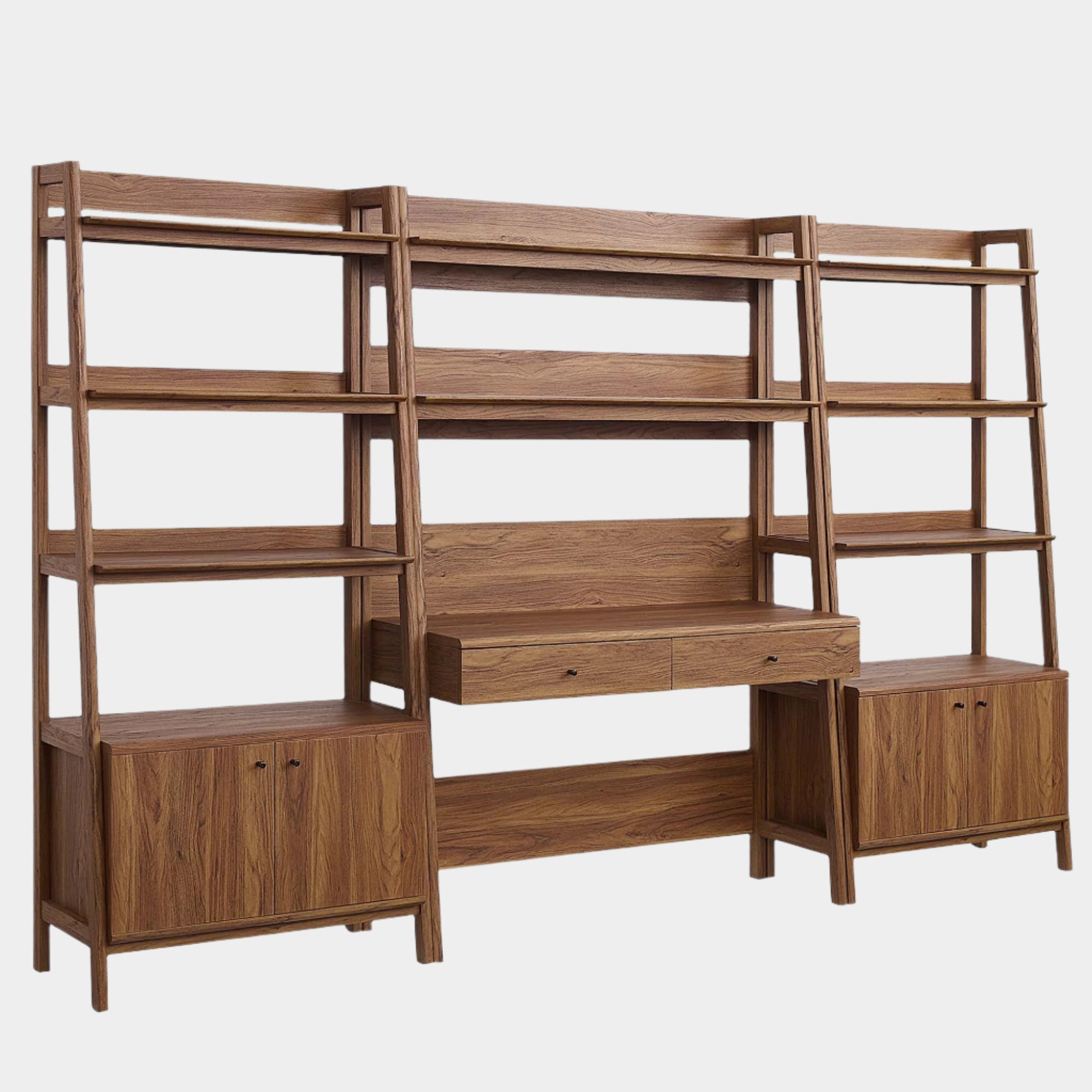 Bixby 3-Piece Wood Office Desk and Bookshelf