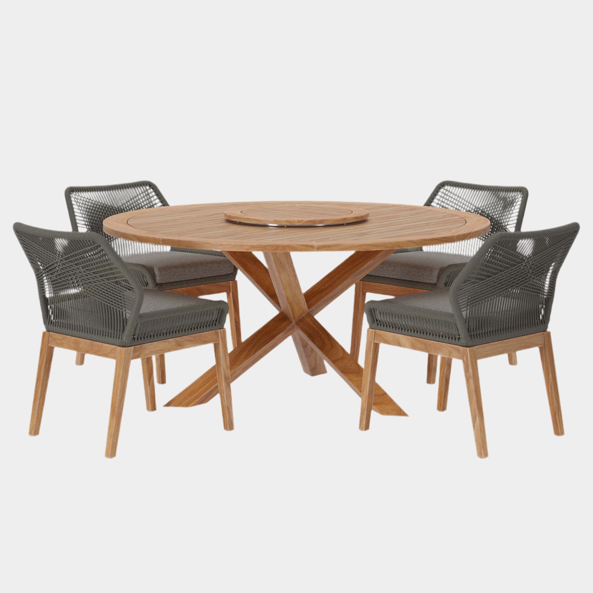 Wellspring 5-Piece Outdoor Patio Teak Wood Dining Set