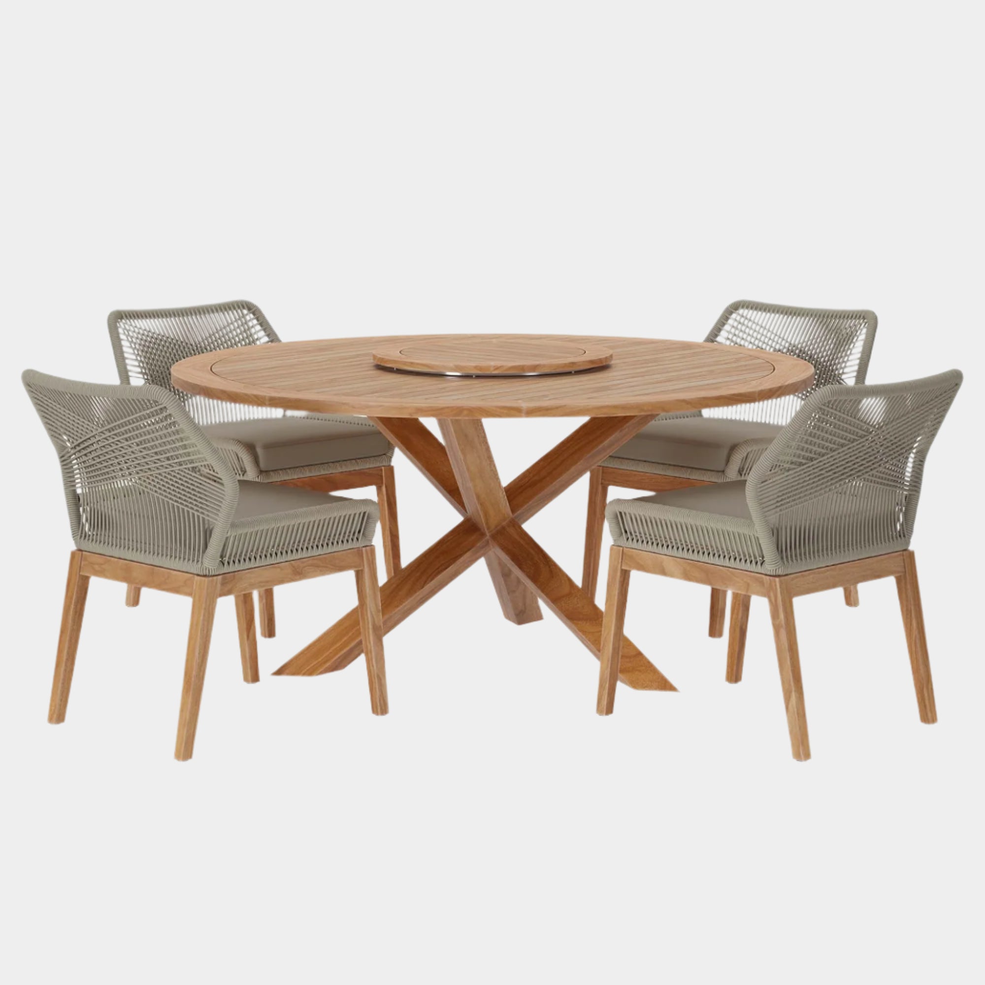 Wellspring 5-Piece Outdoor Patio Teak Wood Dining Set