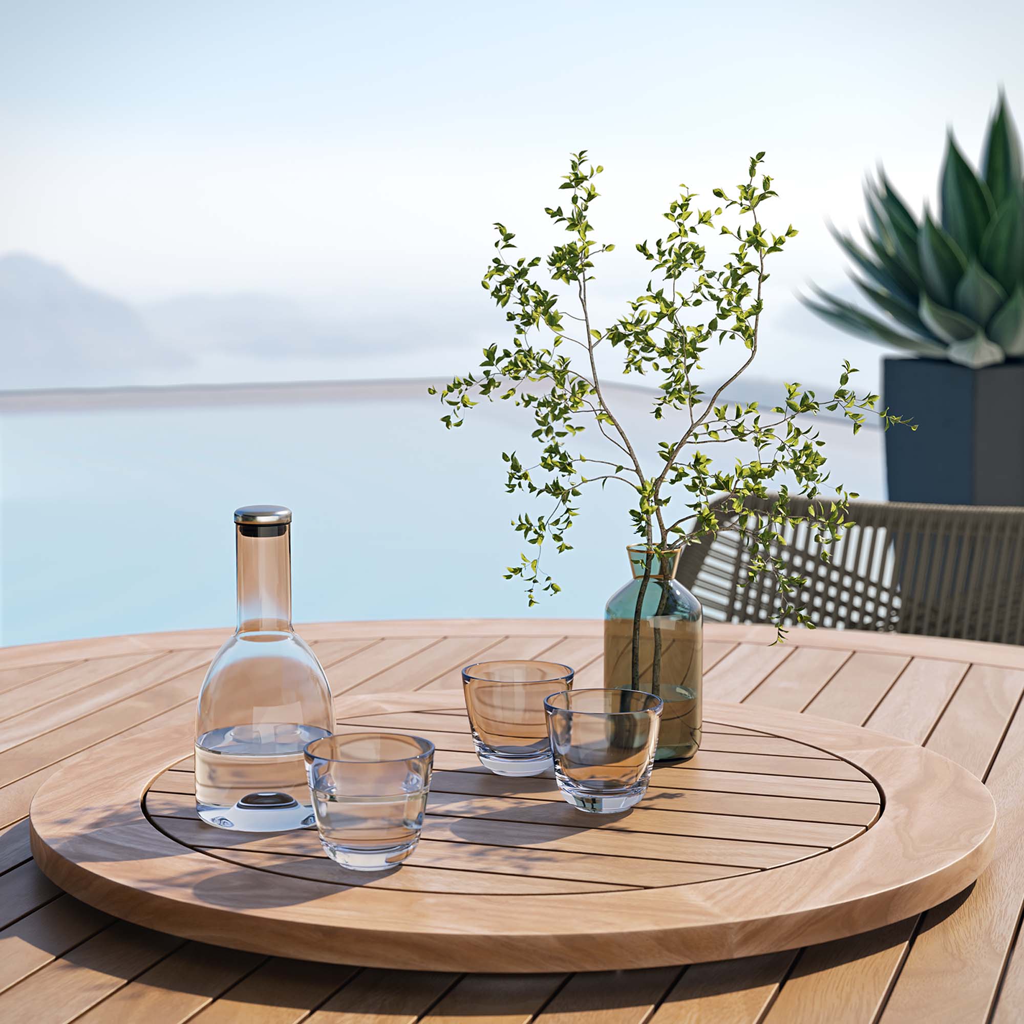 Wellspring 5-Piece Outdoor Patio Teak Wood Dining Set