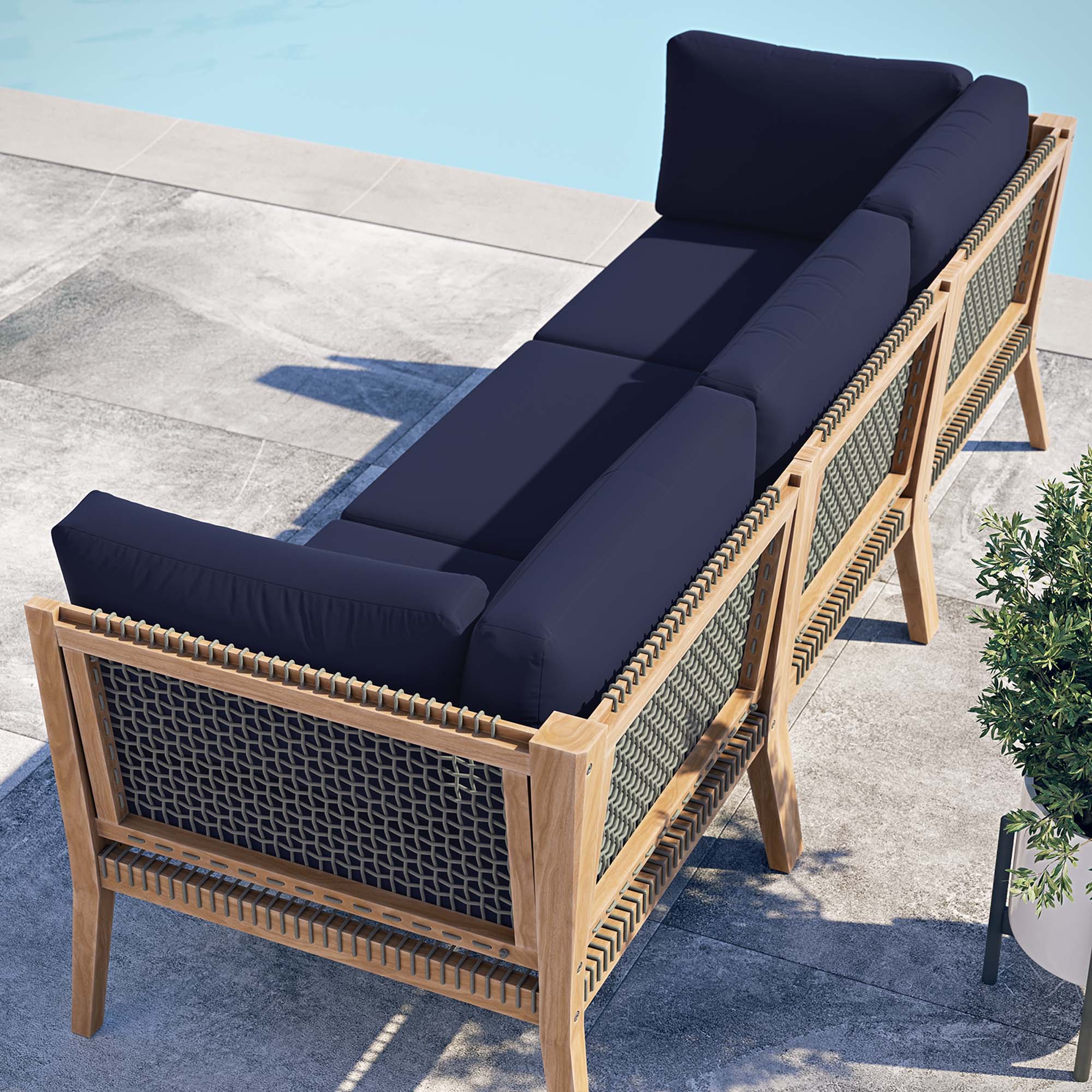 Clearwater Outdoor Patio Teak Wood Sofa