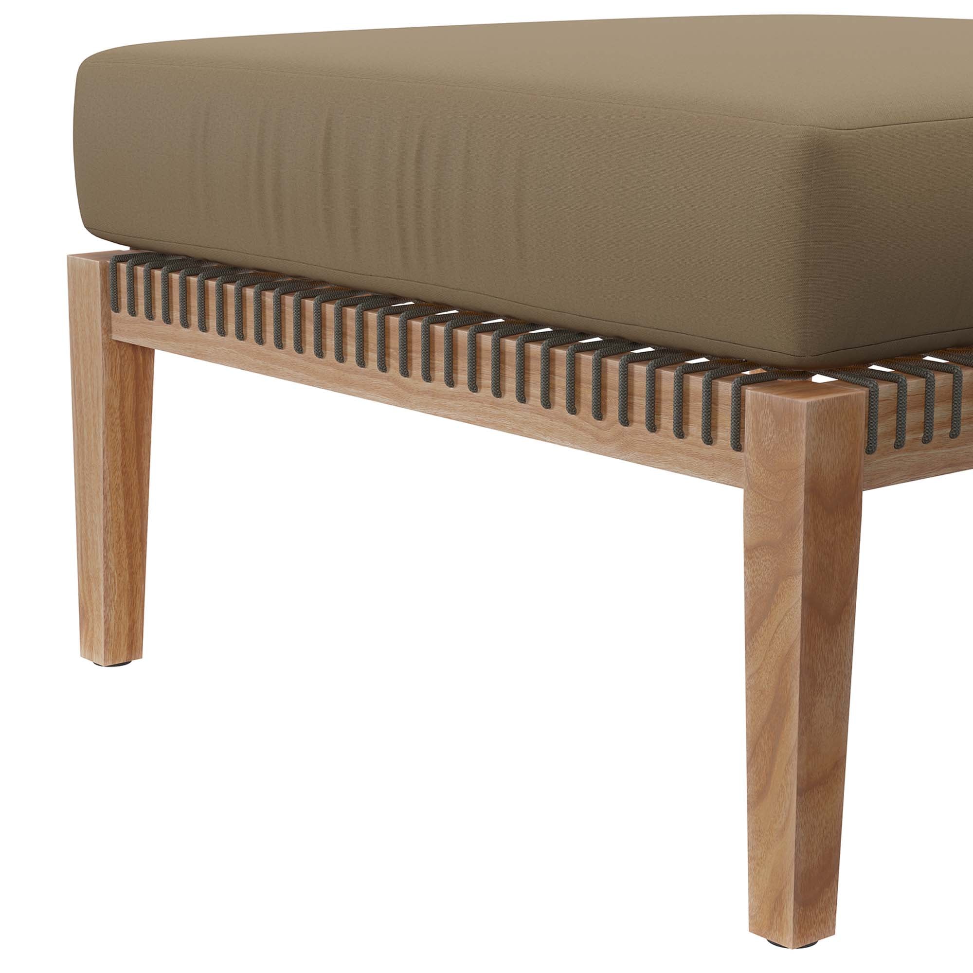 Clearwater 4-Piece Outdoor Patio Teak Wood Sectional Sofa
