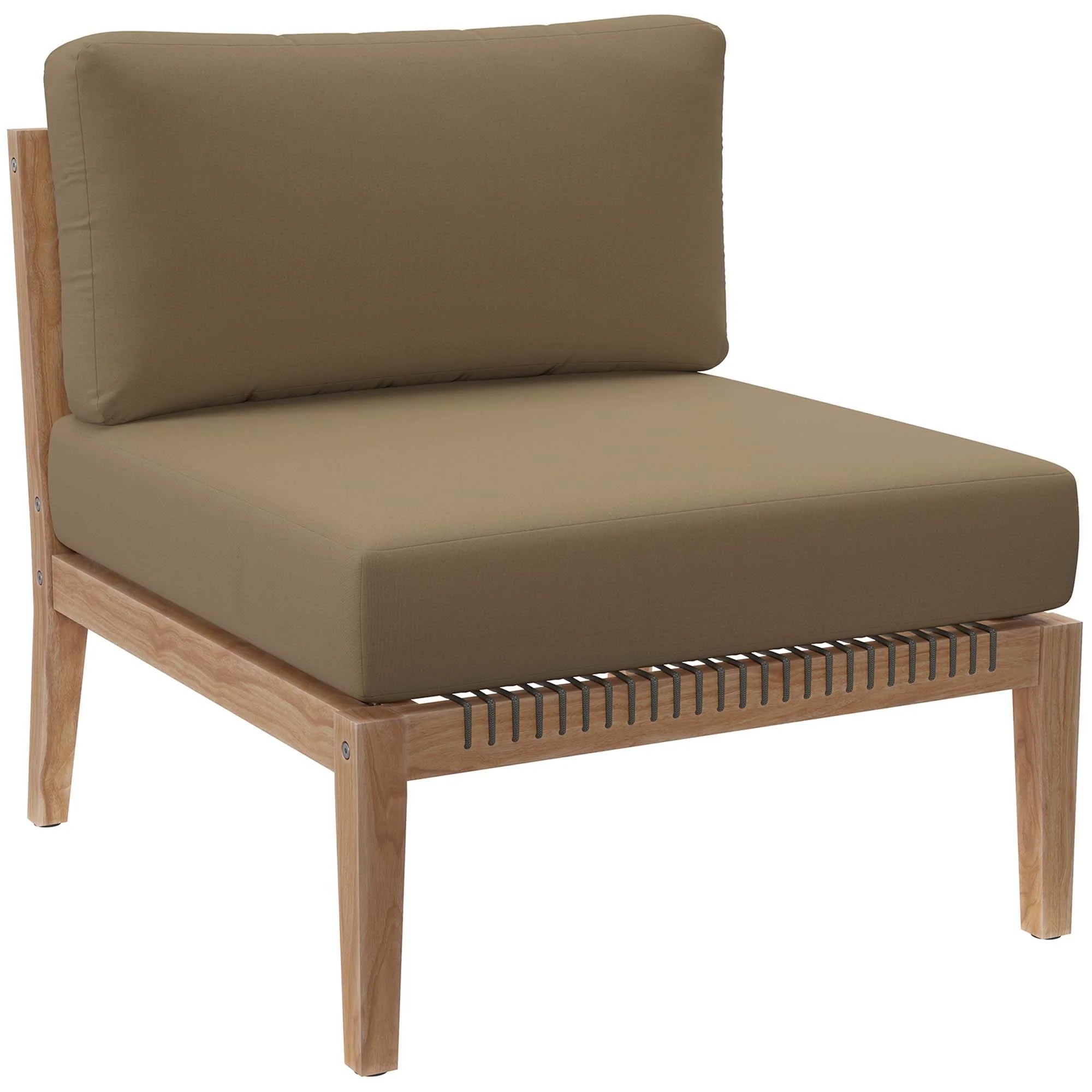 Clearwater 4-Piece Outdoor Patio Teak Wood Sectional Sofa