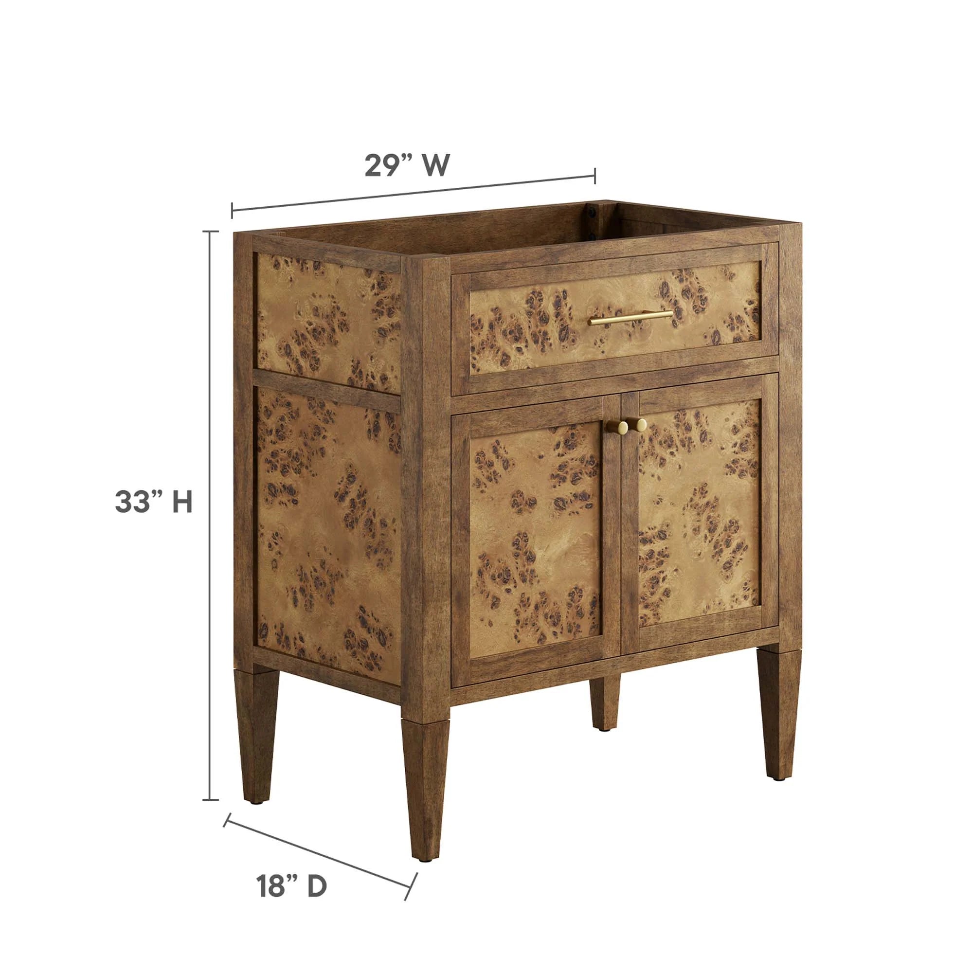 Elysian Wood Bathroom Vanity Cabinet Basin Not Included