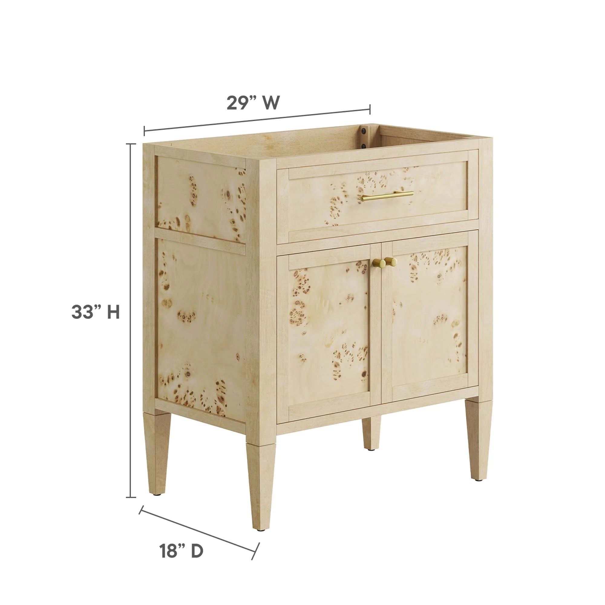 Elysian Wood Bathroom Vanity Cabinet Basin Not Included