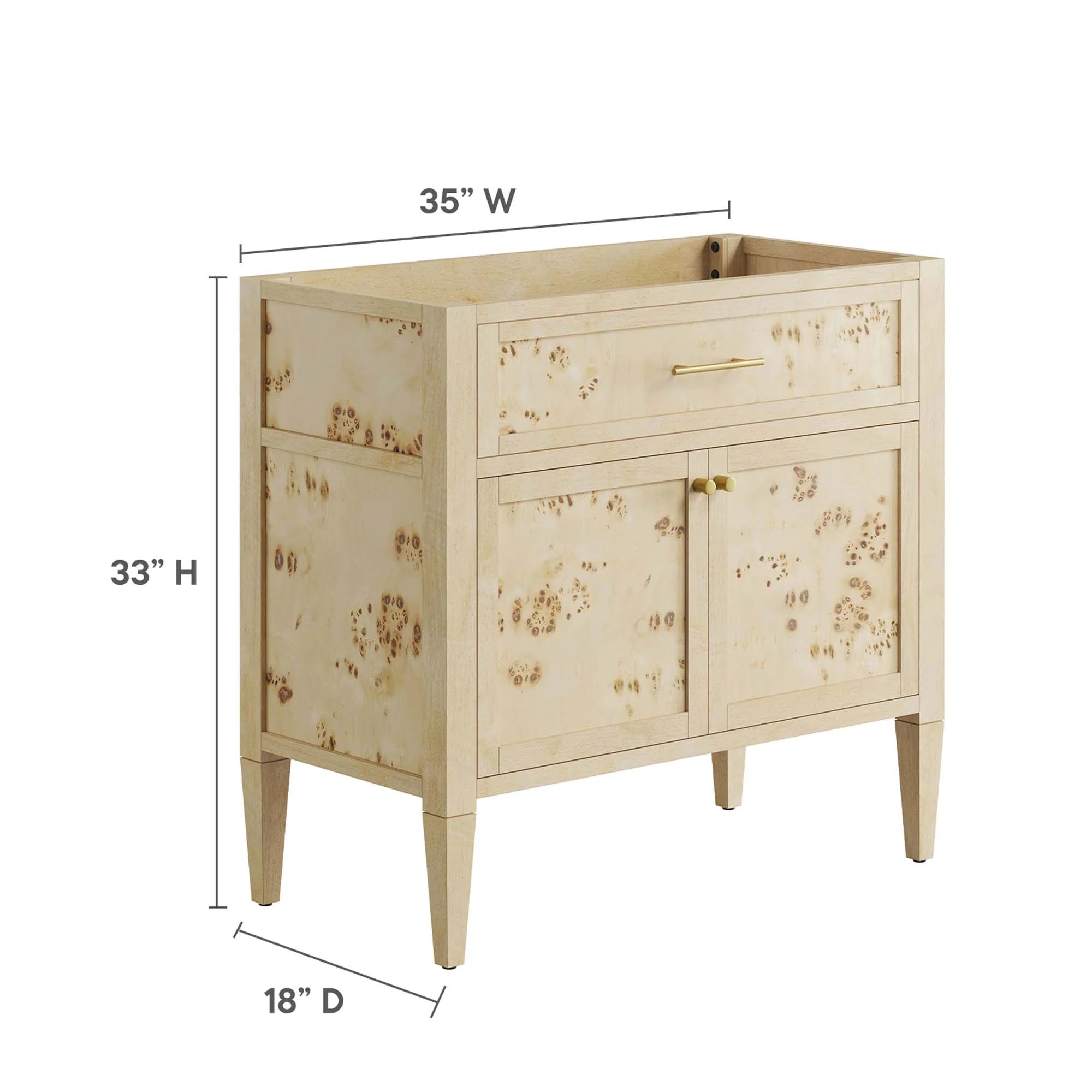 Elysian Wood Bathroom Vanity Cabinet Basin Not Included