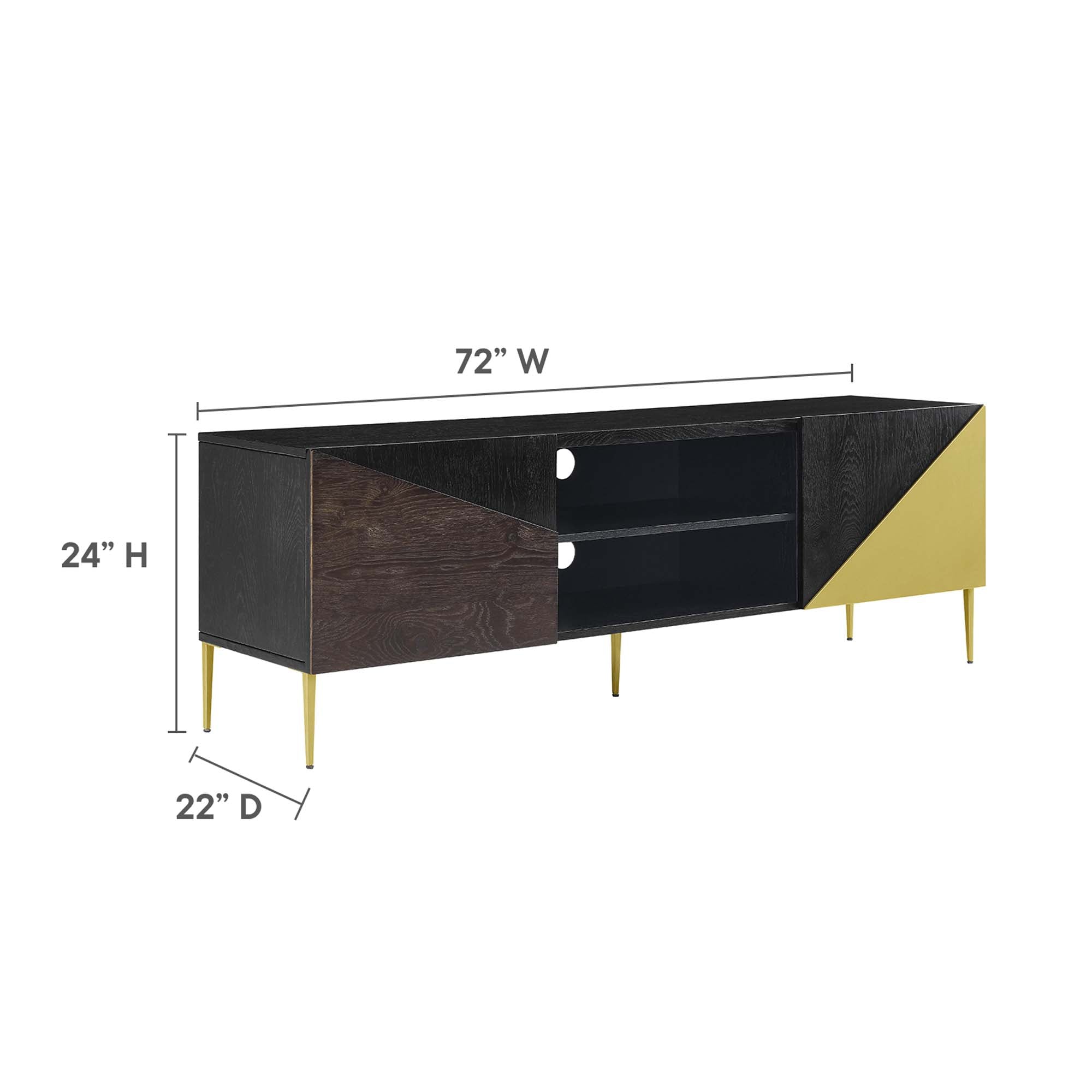 Alchemist 72" TV Stand in Black Gold