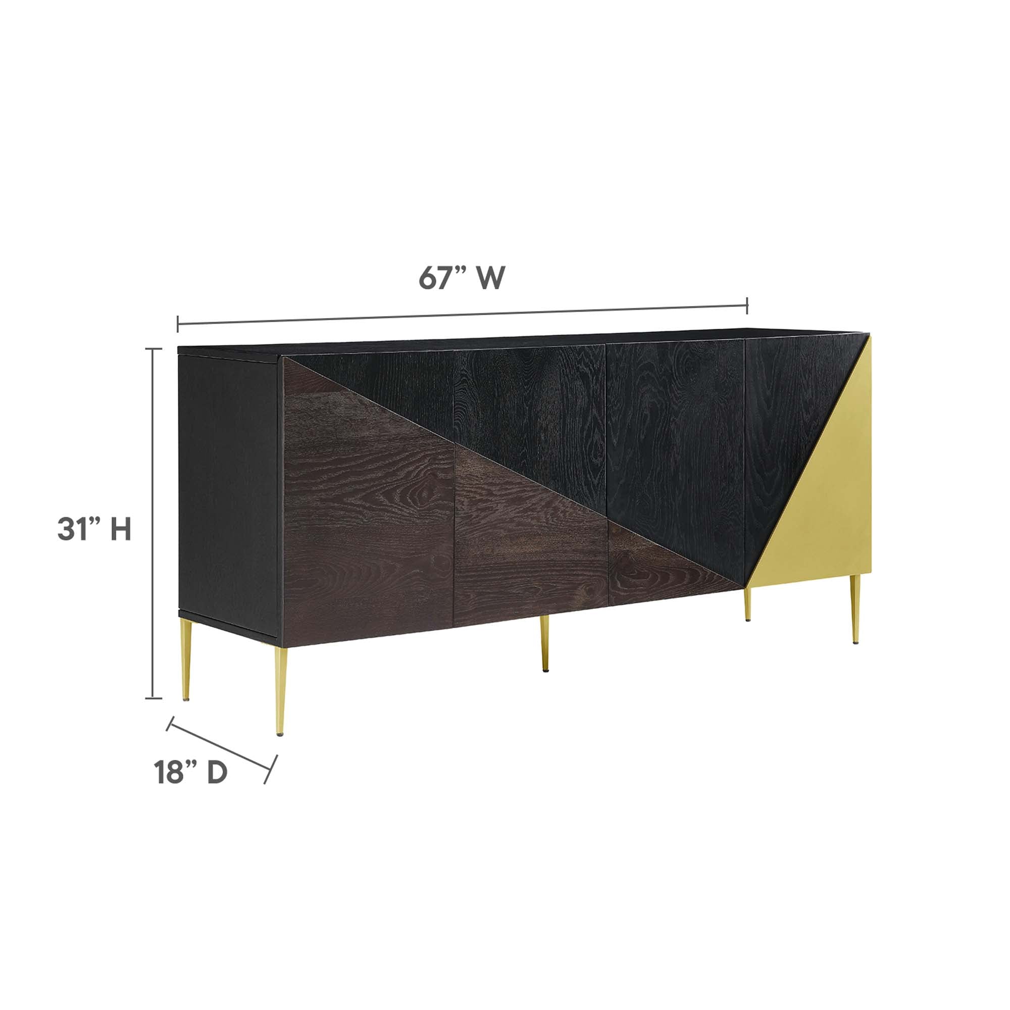 Alchemist Storage Cabinet Sideboard in Black Gold