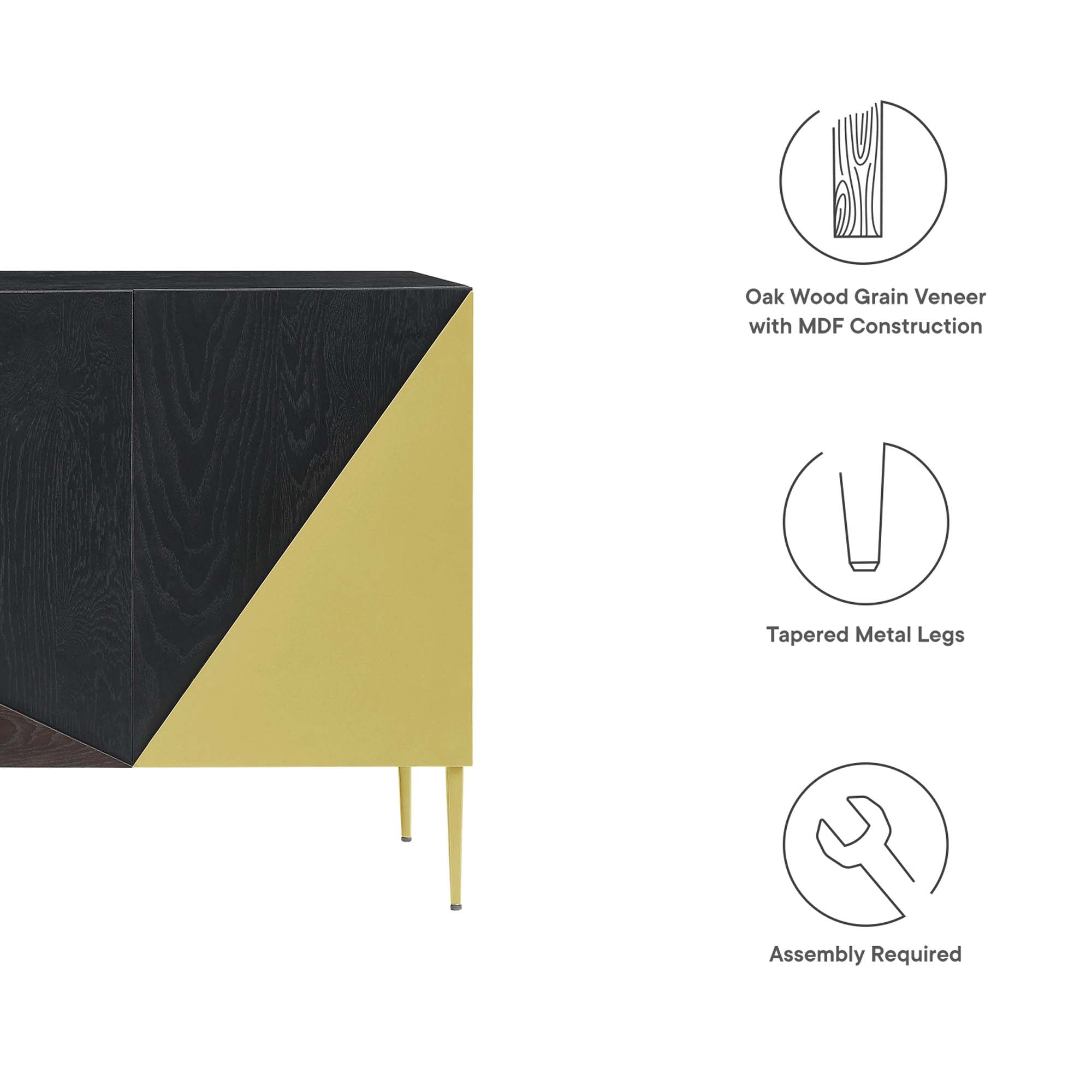 Alchemist Storage Cabinet Sideboard in Black Gold