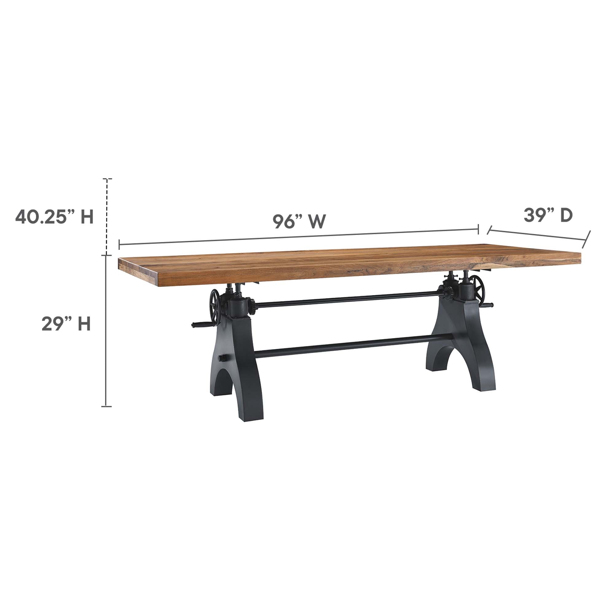 Genuine 96" Crank Adjustable Height Dining and Conference Table