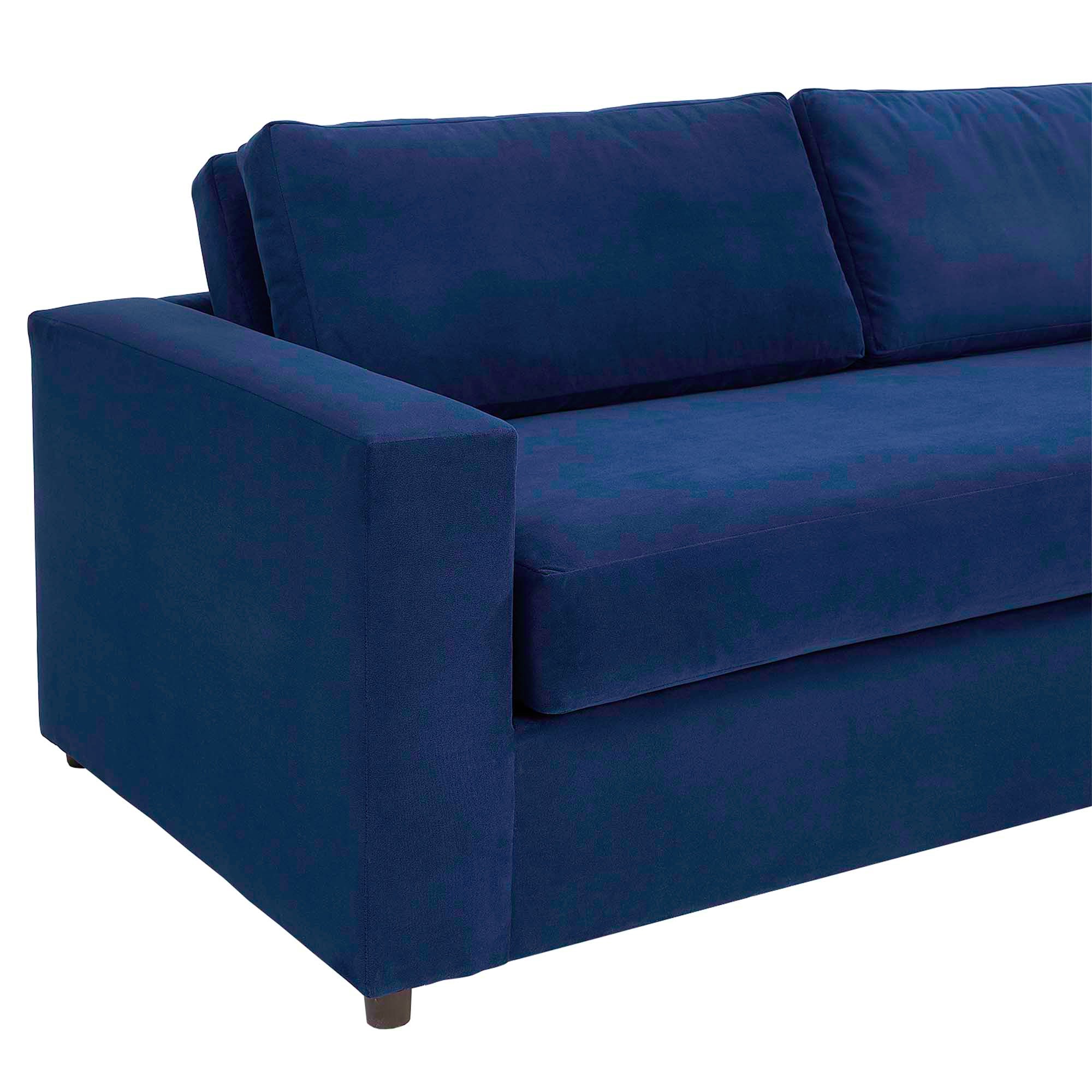 Avendale Velvet Sofa – Made in the USA With Bench Seat Cushion