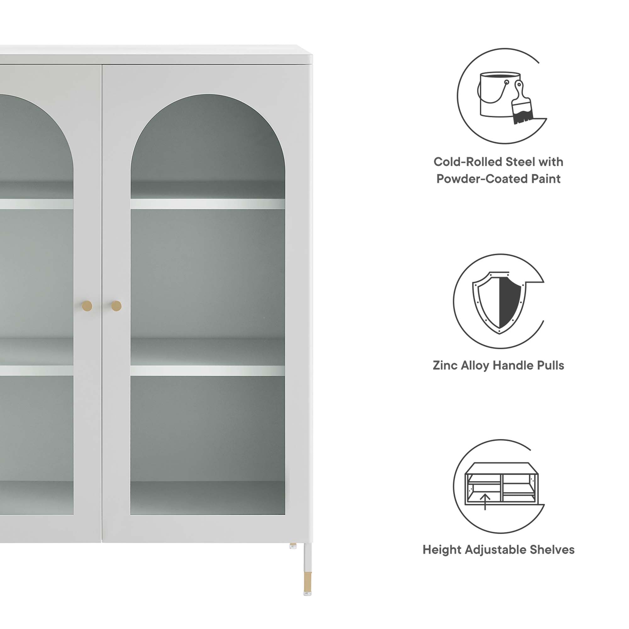 Archway Accent Cabinet in Light Gray