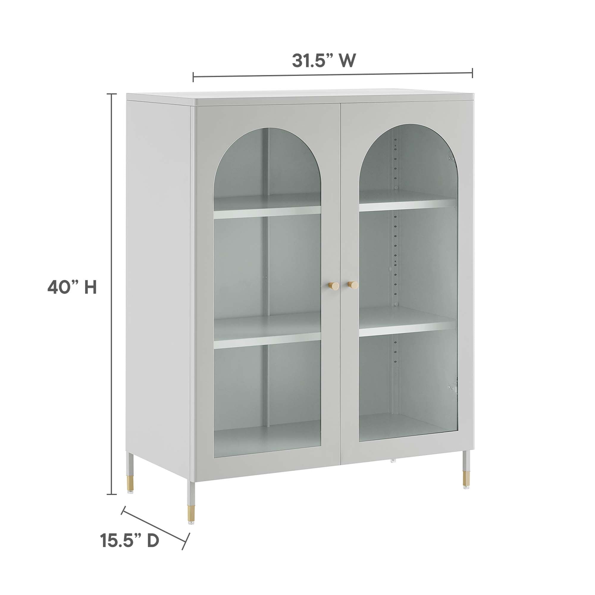 Archway Accent Cabinet in Light Gray