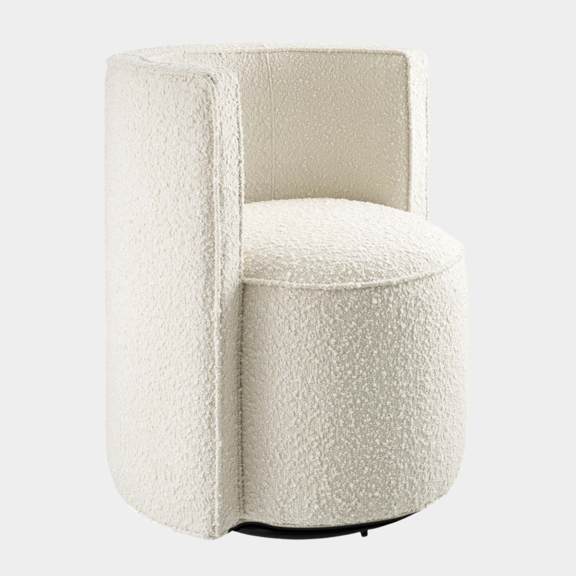 Della Boucle Fabric Swivel Chair