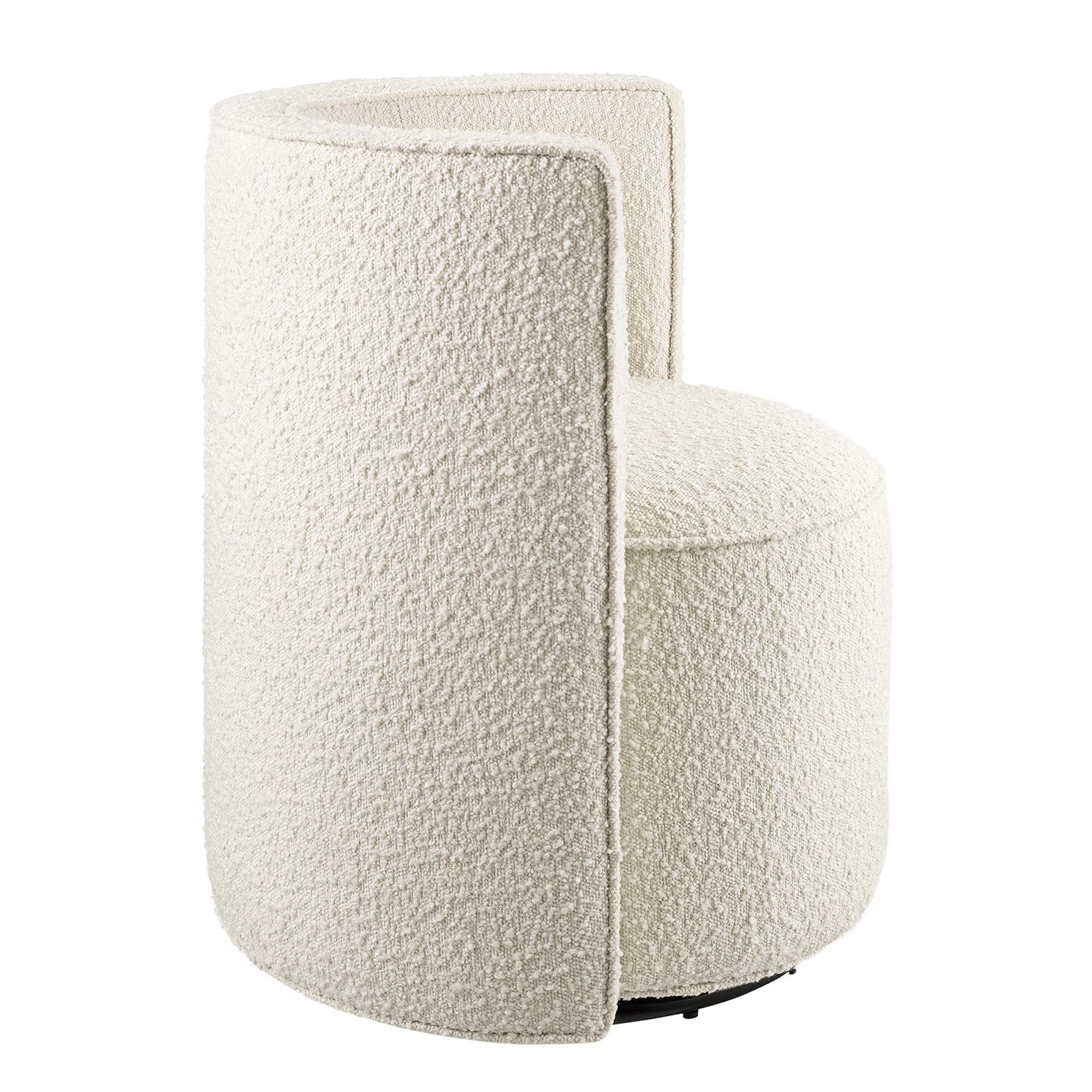 Della Boucle Fabric Swivel Chair