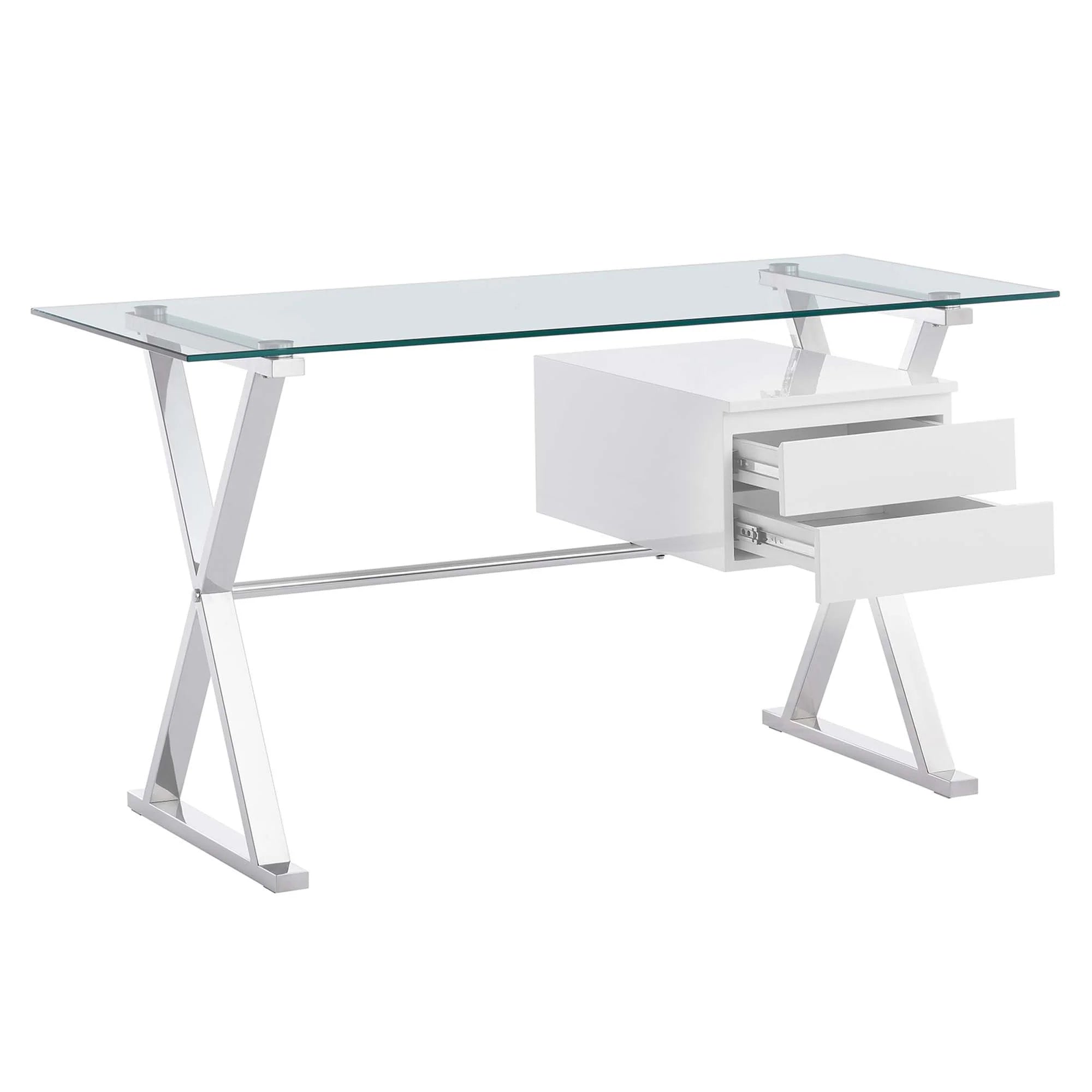 Sector Glass Top Glass Office Desk