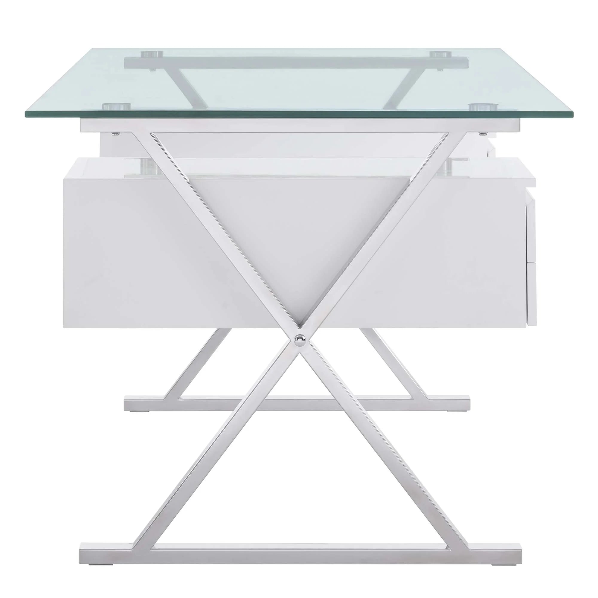 Sector Glass Top Glass Office Desk