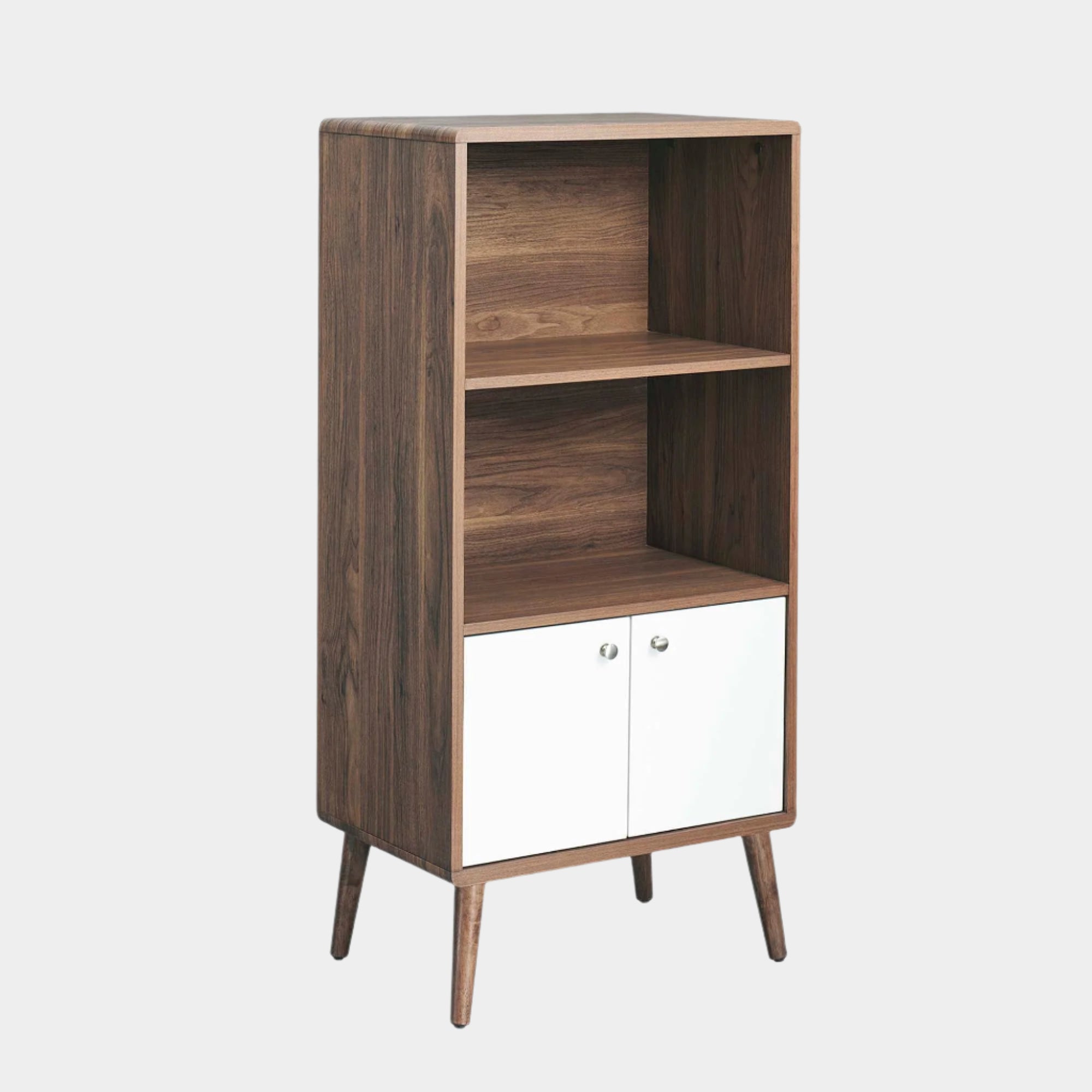 Transmit Display Cabinet Bookshelf in Walnut White