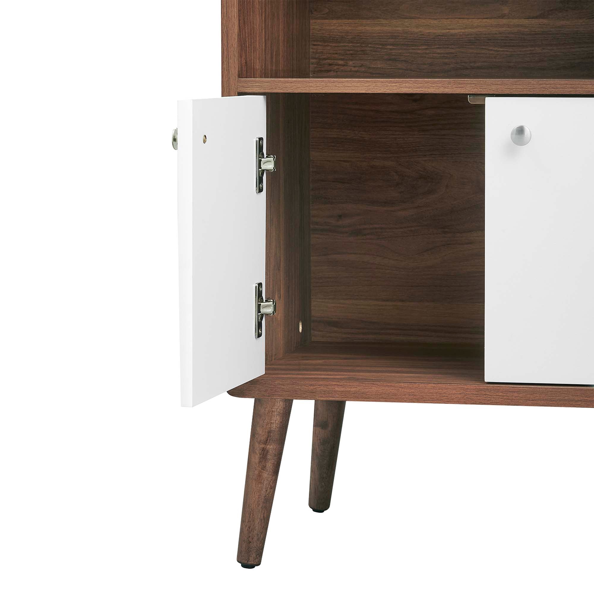 Transmit Display Cabinet Bookshelf in Walnut White