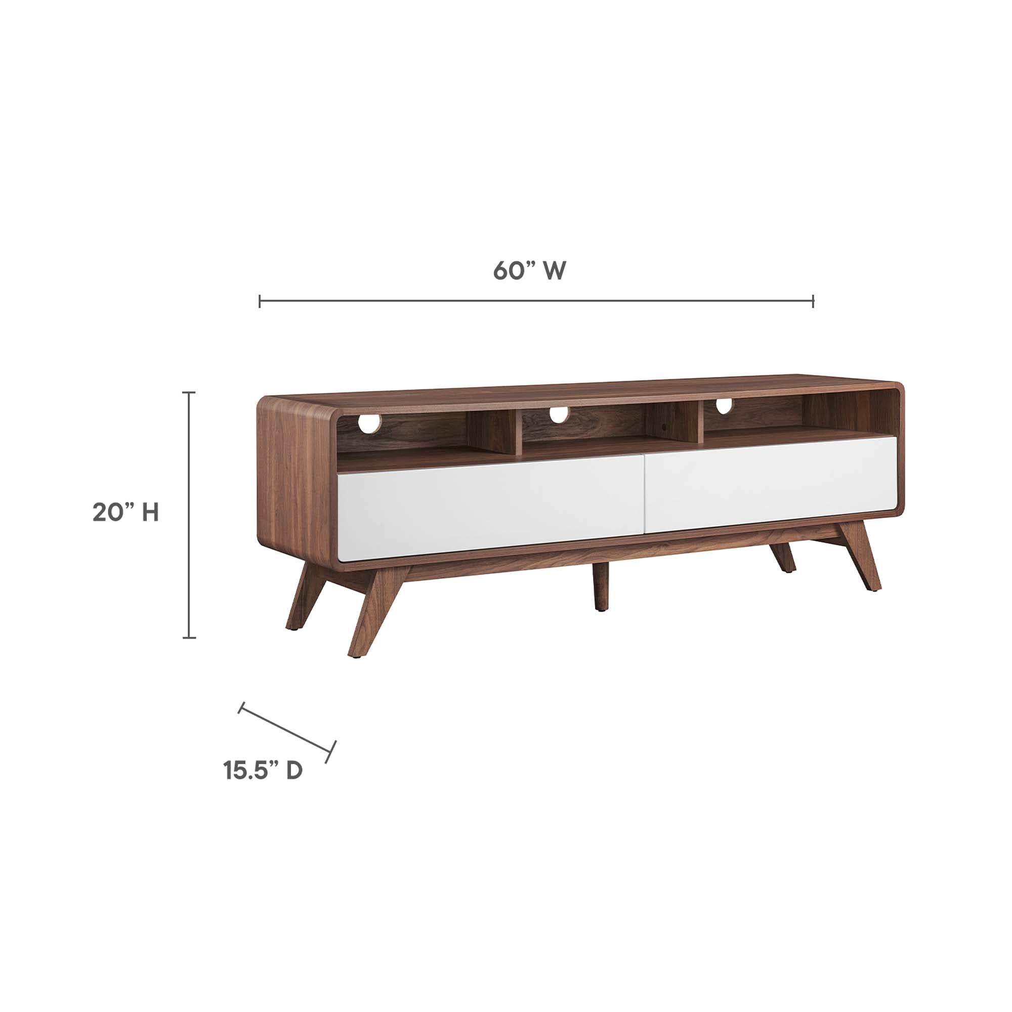 Transmit 60" TV Stand in Walnut White